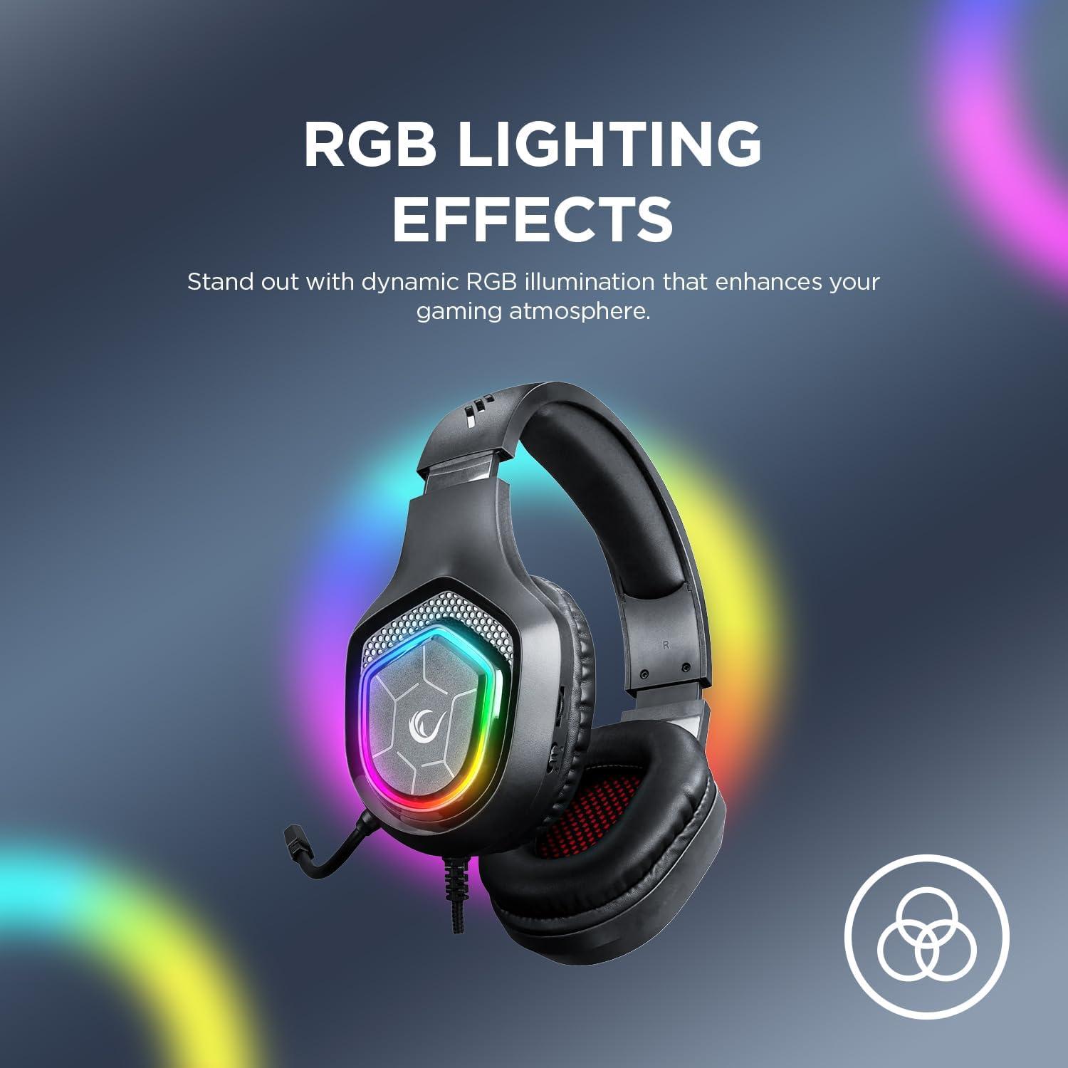 Auriculares para Juegos Rampage RM-K90 con Micrófono RGB 50mm
