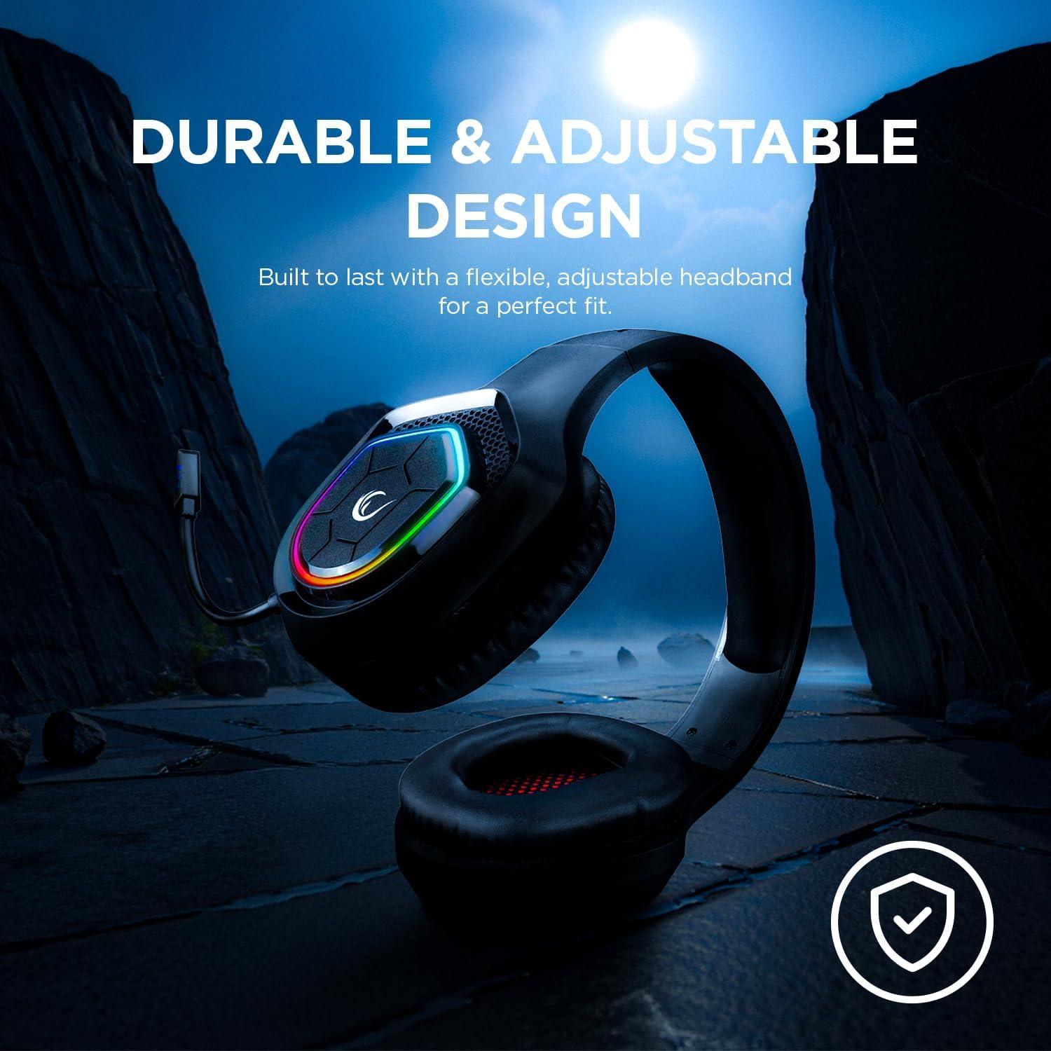 Auriculares para Juegos Rampage RM-K90 con Micrófono RGB 50mm