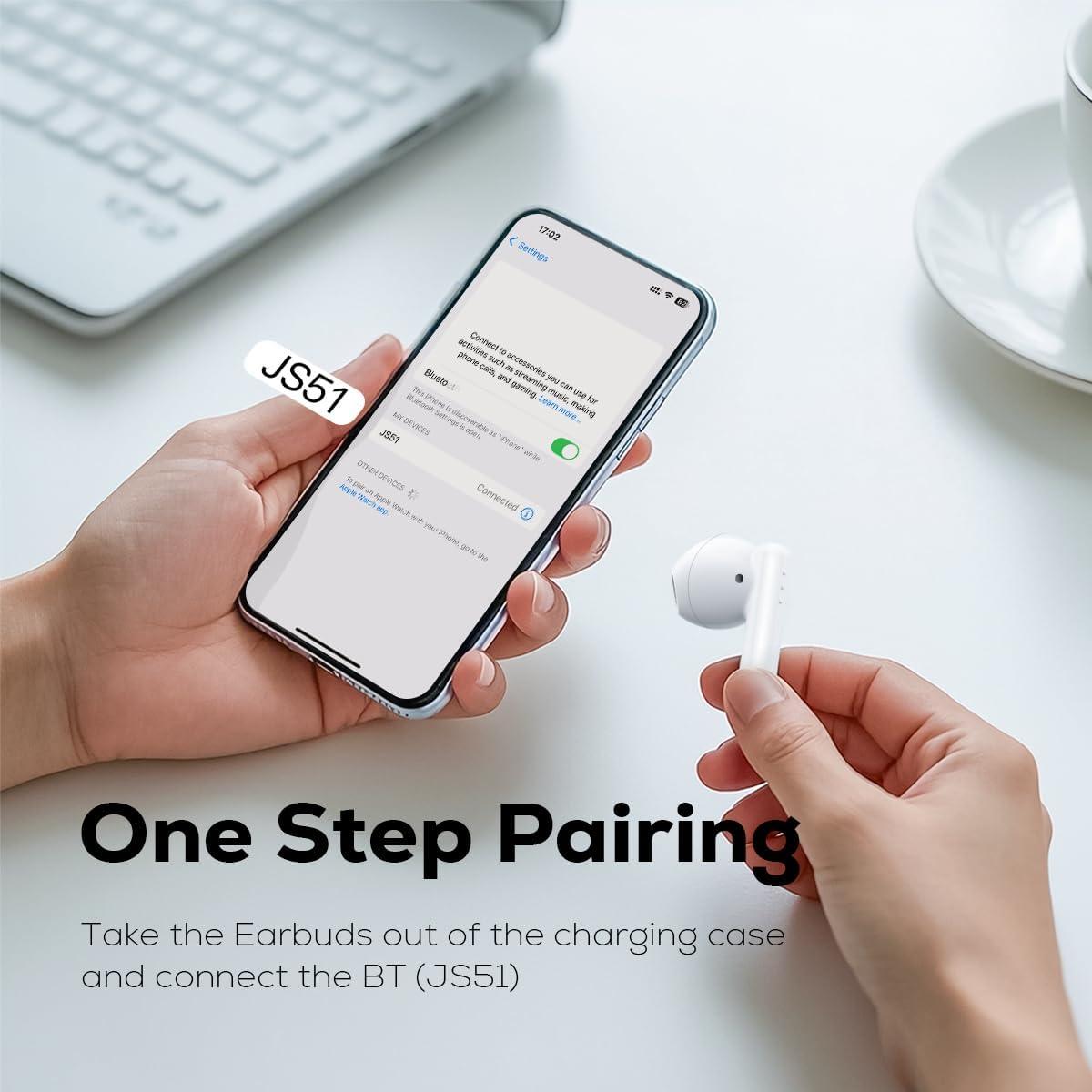 Auriculares Inalámbricos Nisheng JS51 - Bluetooth 5.3, 40h Batería, Cancelación Ruido