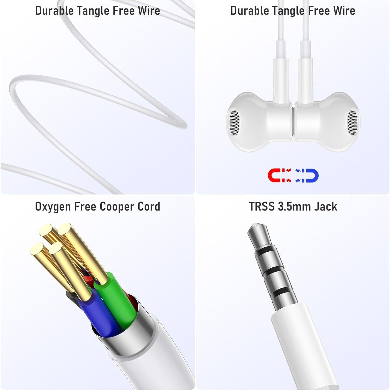 Auriculares con cable AFGHOA 3.5mm HiFi con cancelación de ruido