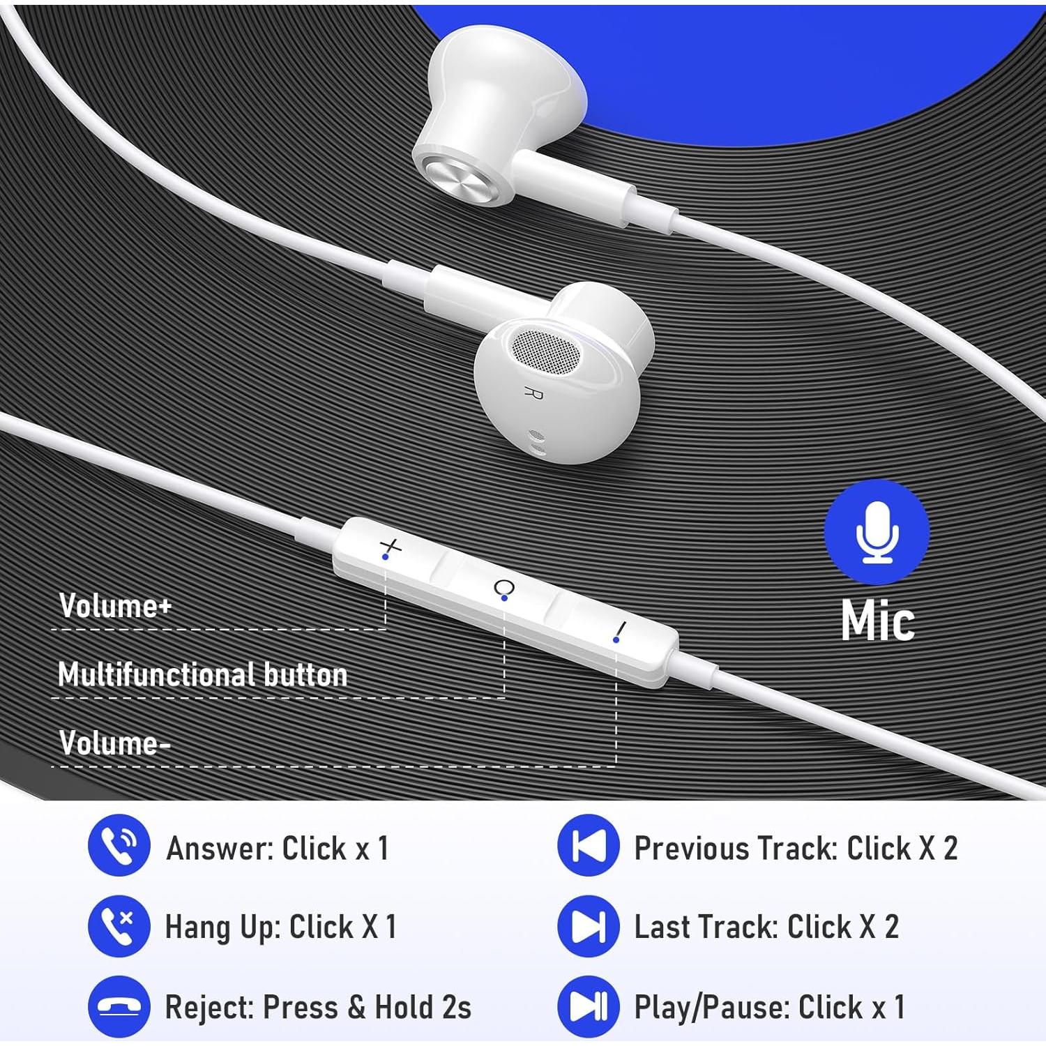 Auriculares con cable AFGHOA 3.5mm HiFi con cancelación de ruido