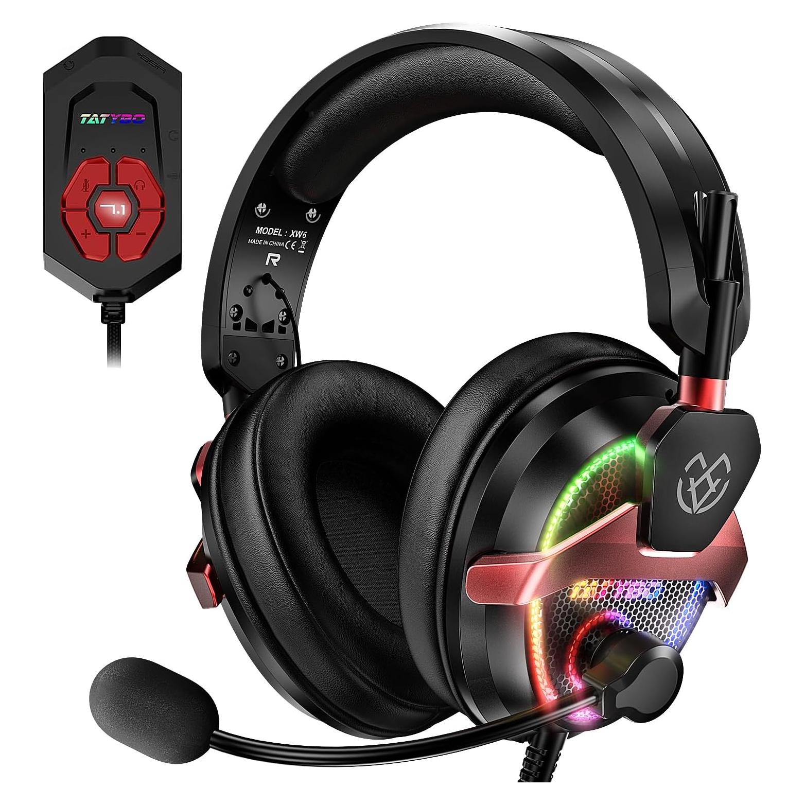 Auriculares Gaming Tatybo XW6 con Sonido Envolvente 7.1 y Micrófono