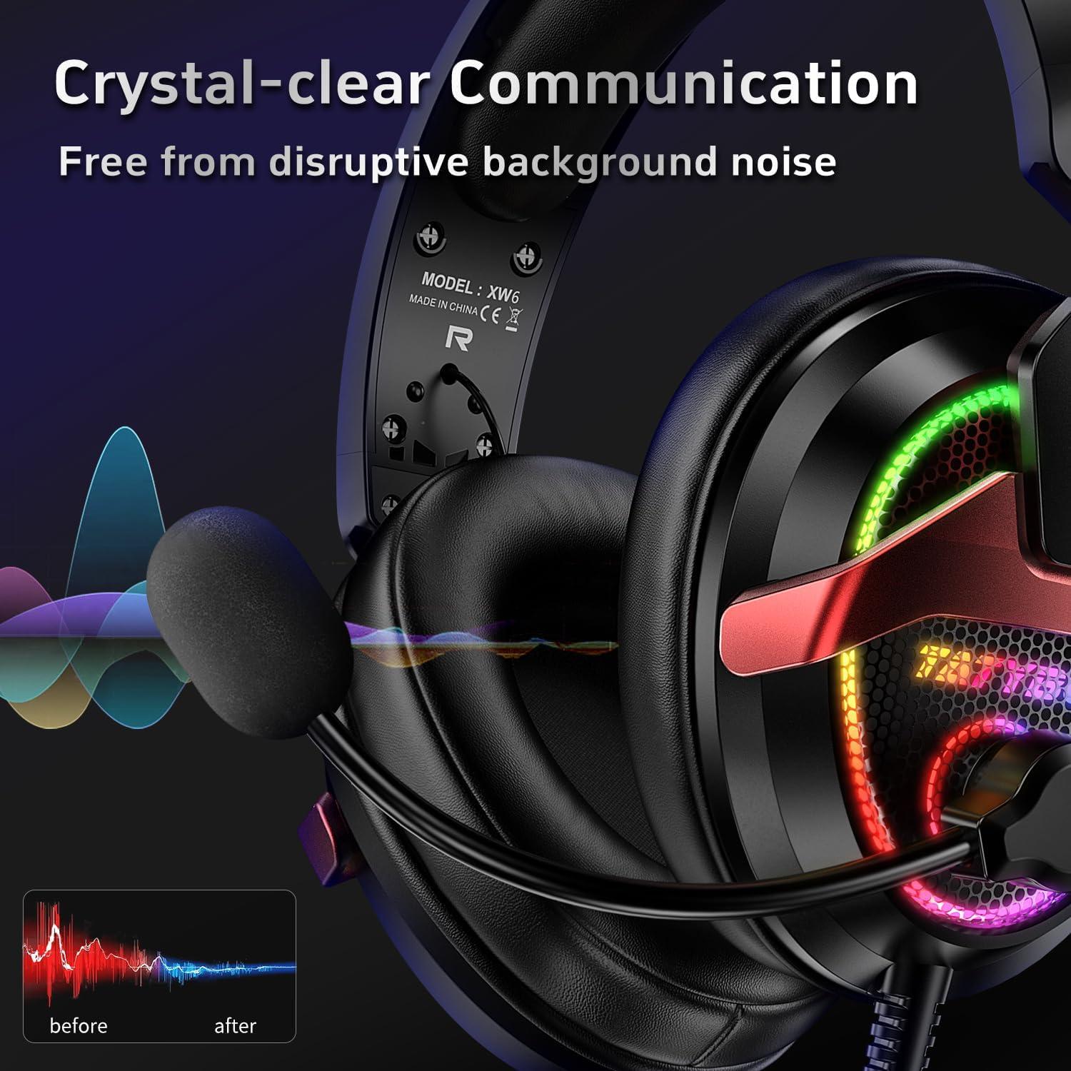 Auriculares Gaming Tatybo XW6 con Sonido Envolvente 7.1 y Micrófono