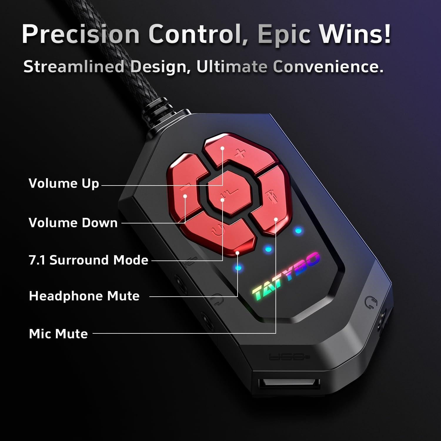 Auriculares Gaming Tatybo XW6 con Sonido Envolvente 7.1 y Micrófono