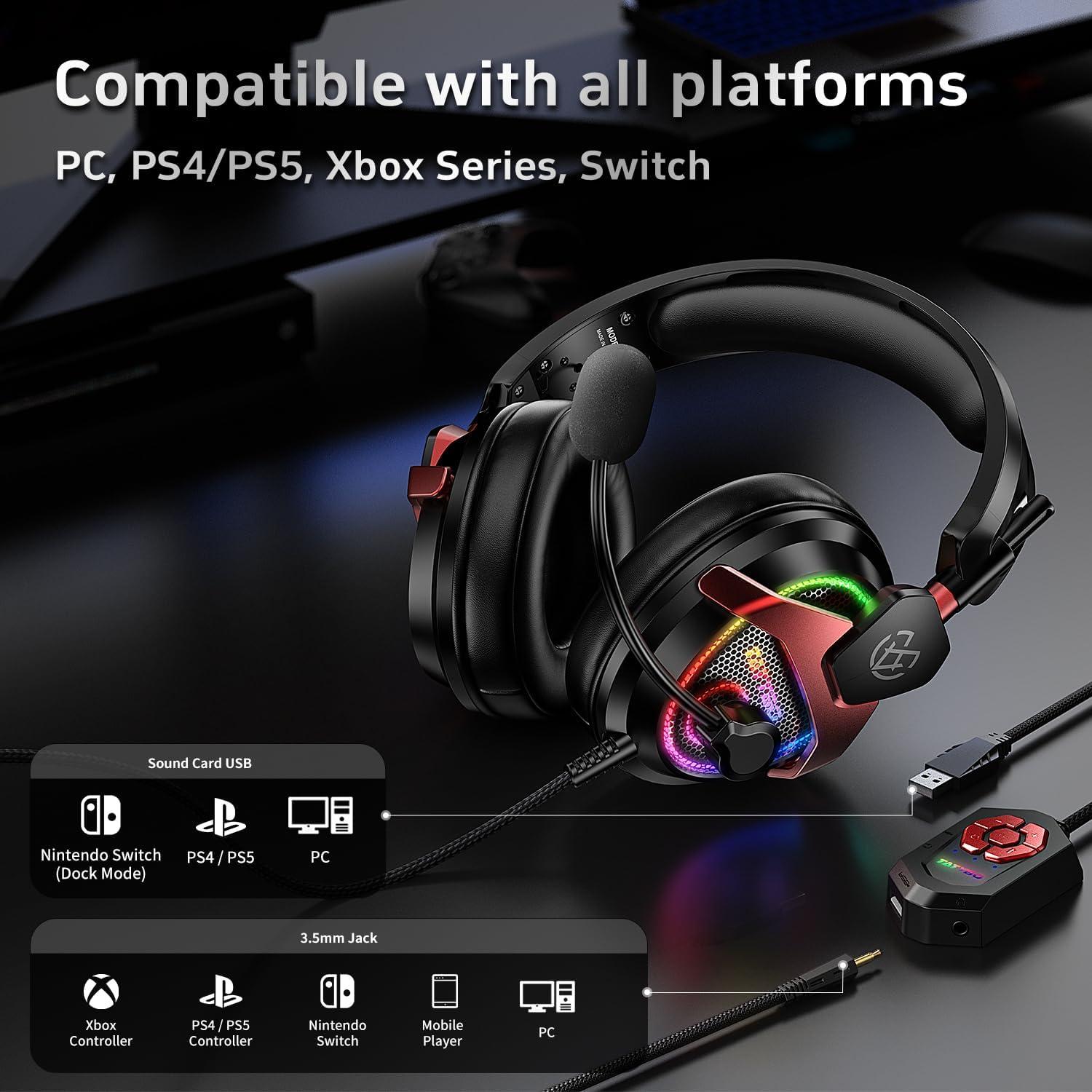 Auriculares Gaming Tatybo XW6 con Sonido Envolvente 7.1 y Micrófono