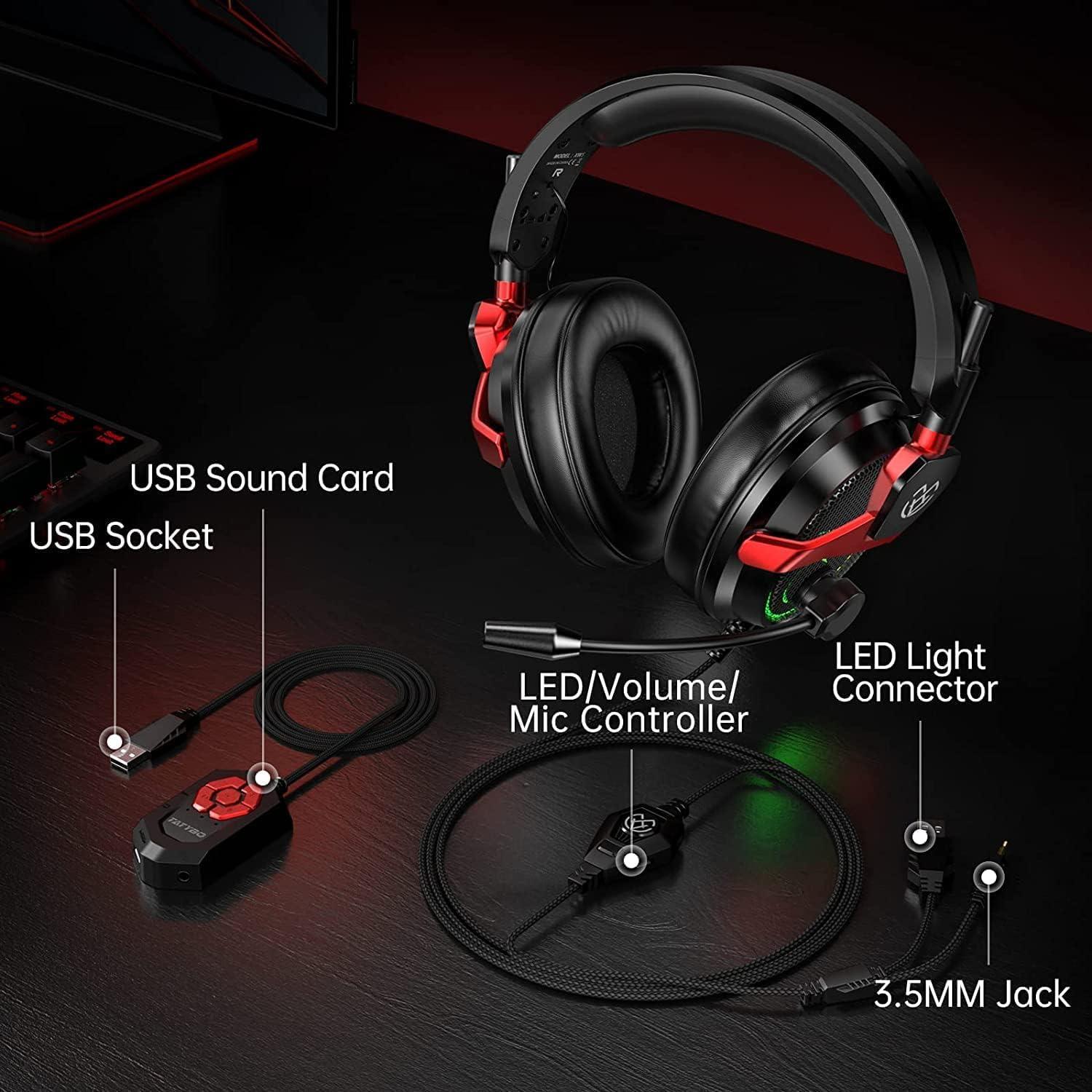 Auriculares Gaming Tatybo XW6 con Sonido Envolvente 7.1 y Micrófono