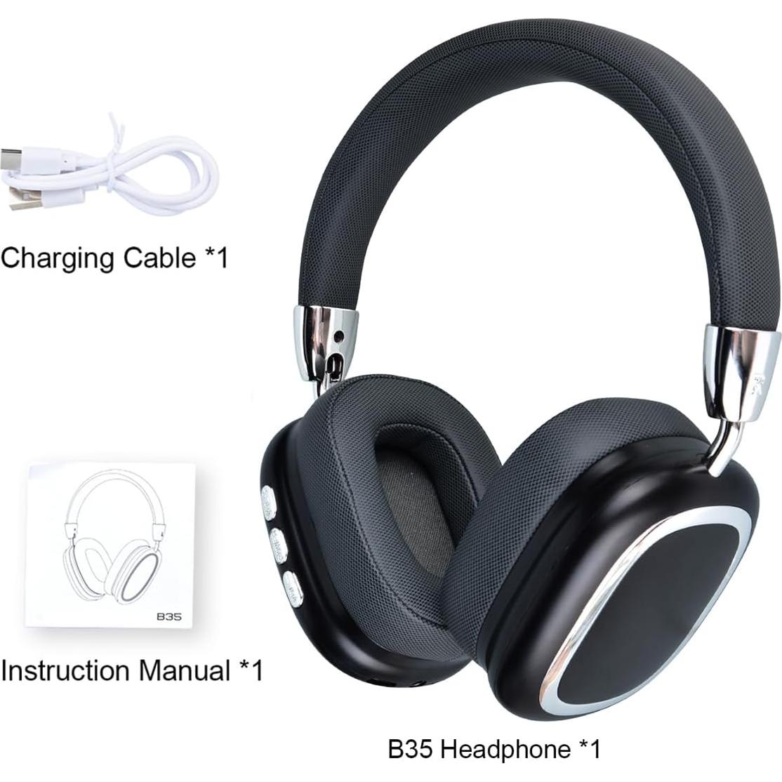 Auriculares Inalámbricos Shantou B35 HiFi Plegables Negro