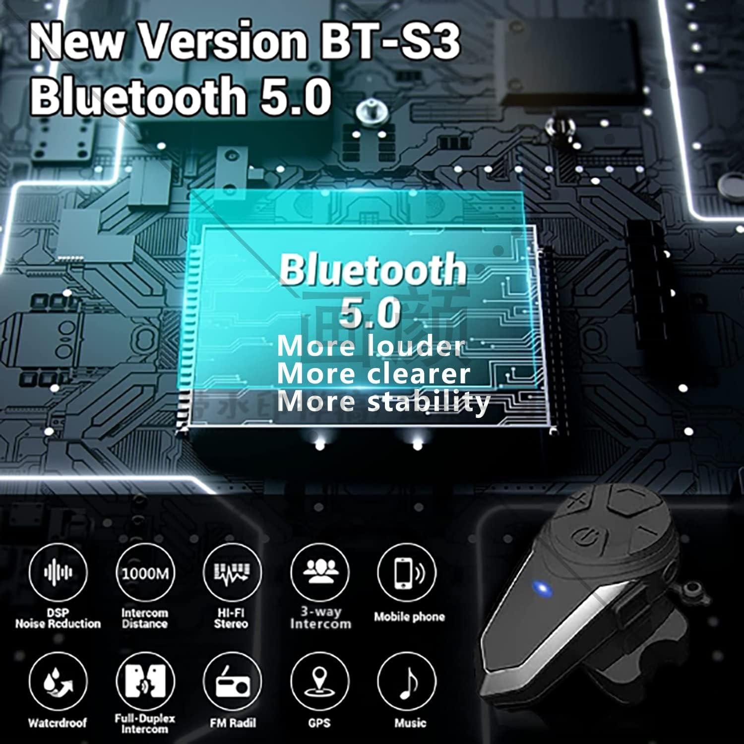 Auricular Bluetooth Dgakcvb BT-S3 Intercomunicador 1000m