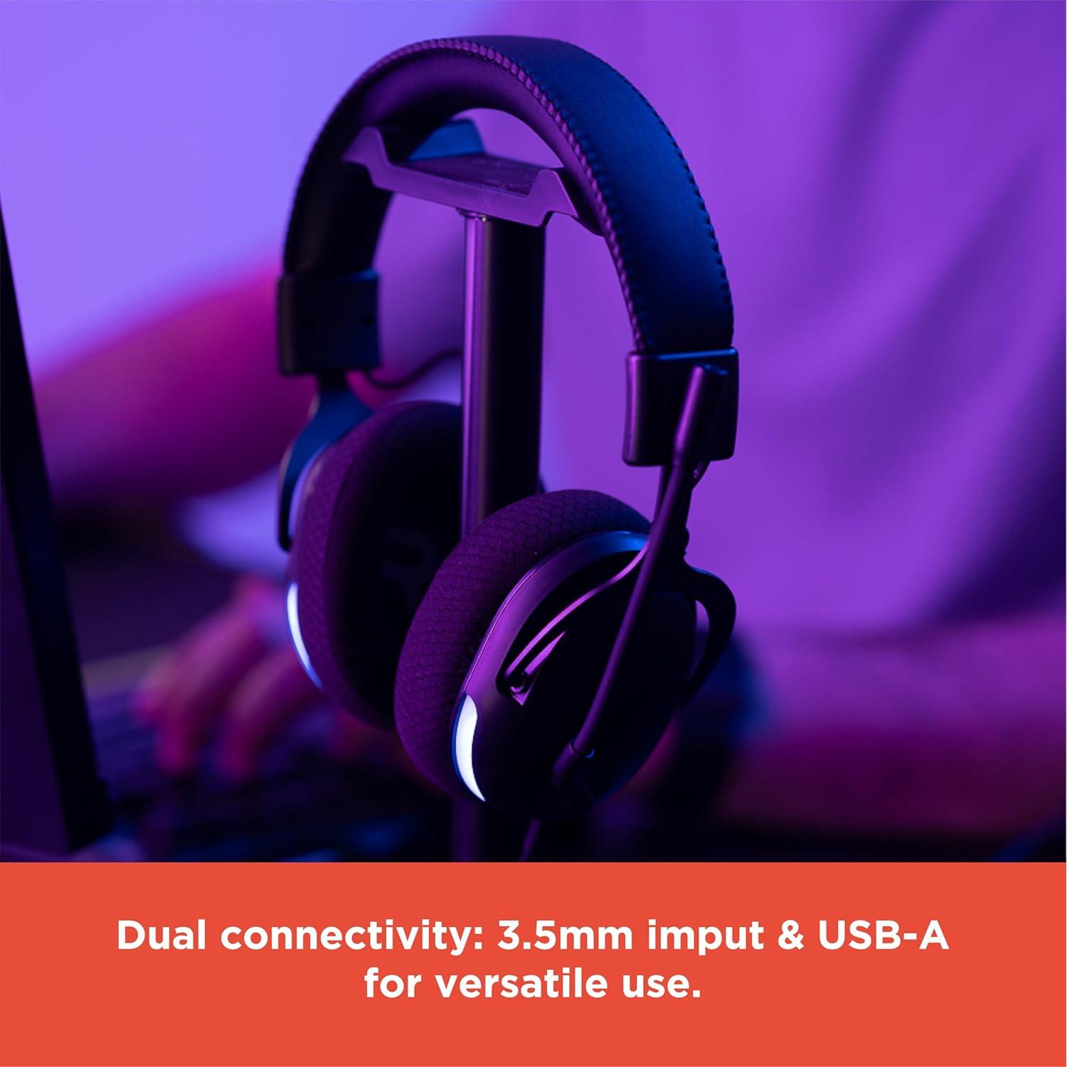 Auriculares Gaming RadioShack 3.5mm y USB - 40mm, Negro