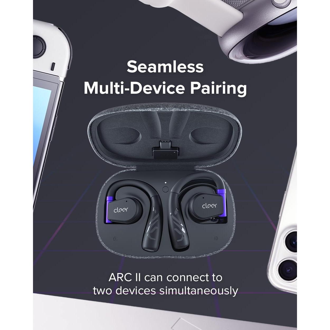 Auriculares Gaming Inalámbricos Cleer ARC II - 35 Horas, Bluetooth 5.3, Negro