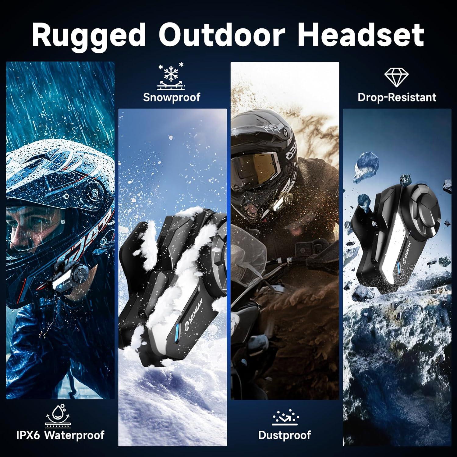 Intercomunicador Moman H2S 2 Vías Bluetooth 5.1 1000m