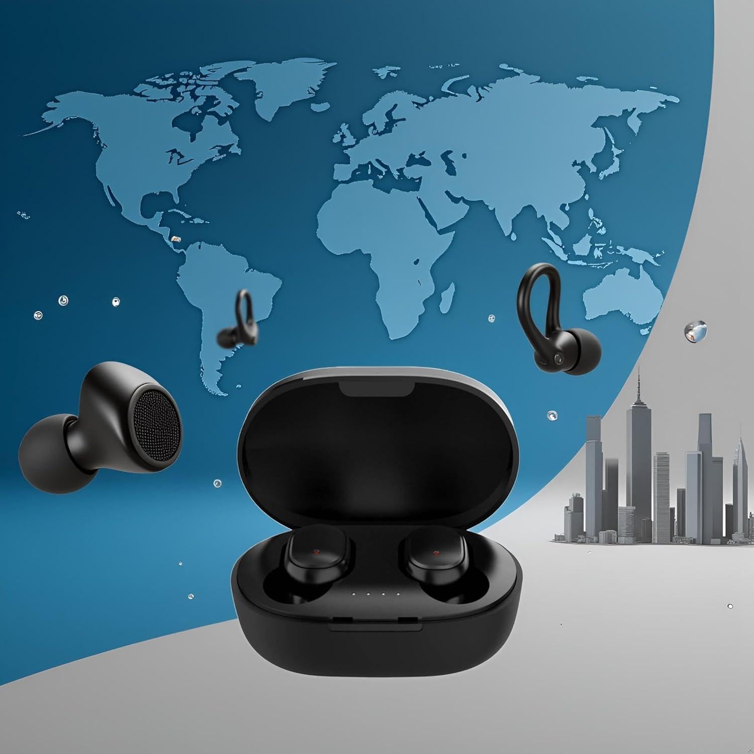 Auriculares Inalámbricos Bluetooth Wentoenapp ZWC3022-3024 Negro