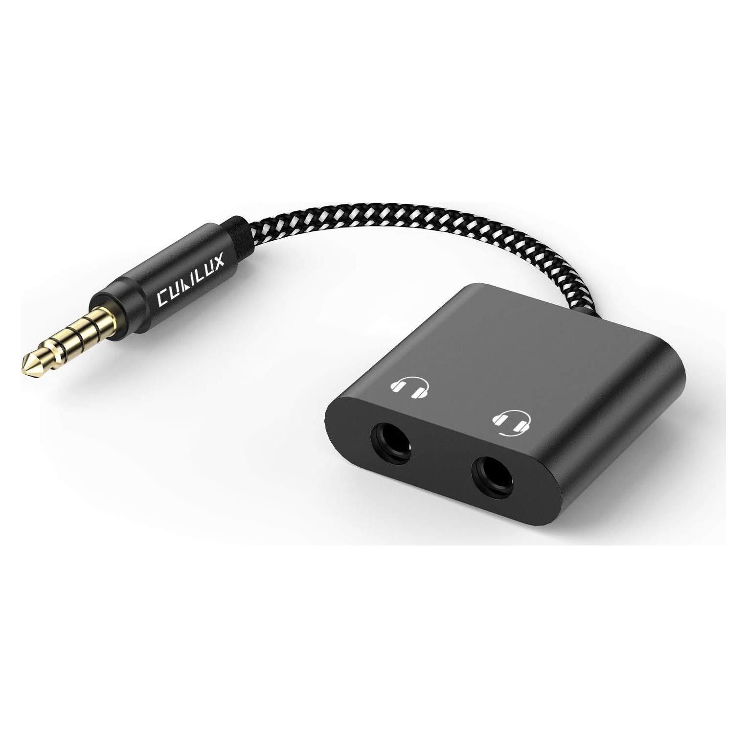 Adaptador Cubilux de Auriculares 3.5mm a Doble Jack 2-Vías