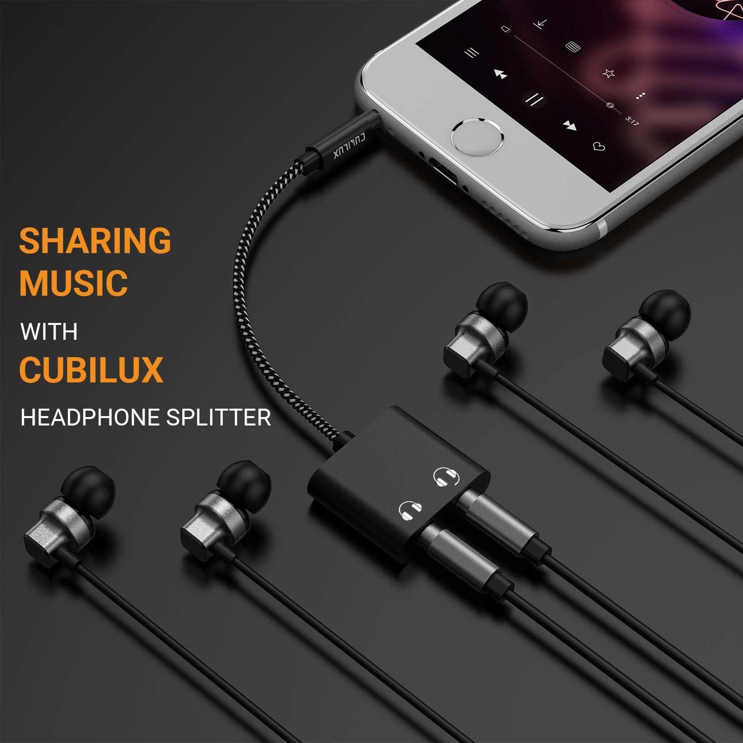 Adaptador Cubilux de Auriculares 3.5mm a Doble Jack 2-Vías