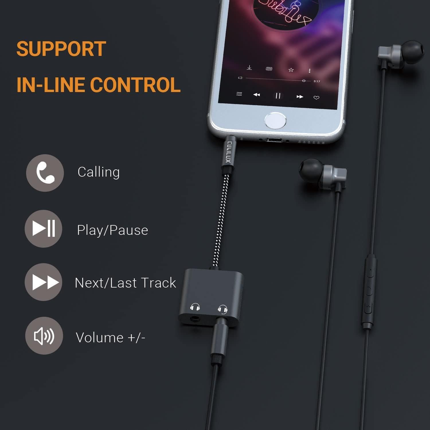 Adaptador Cubilux de Auriculares 3.5mm a Doble Jack 2-Vías