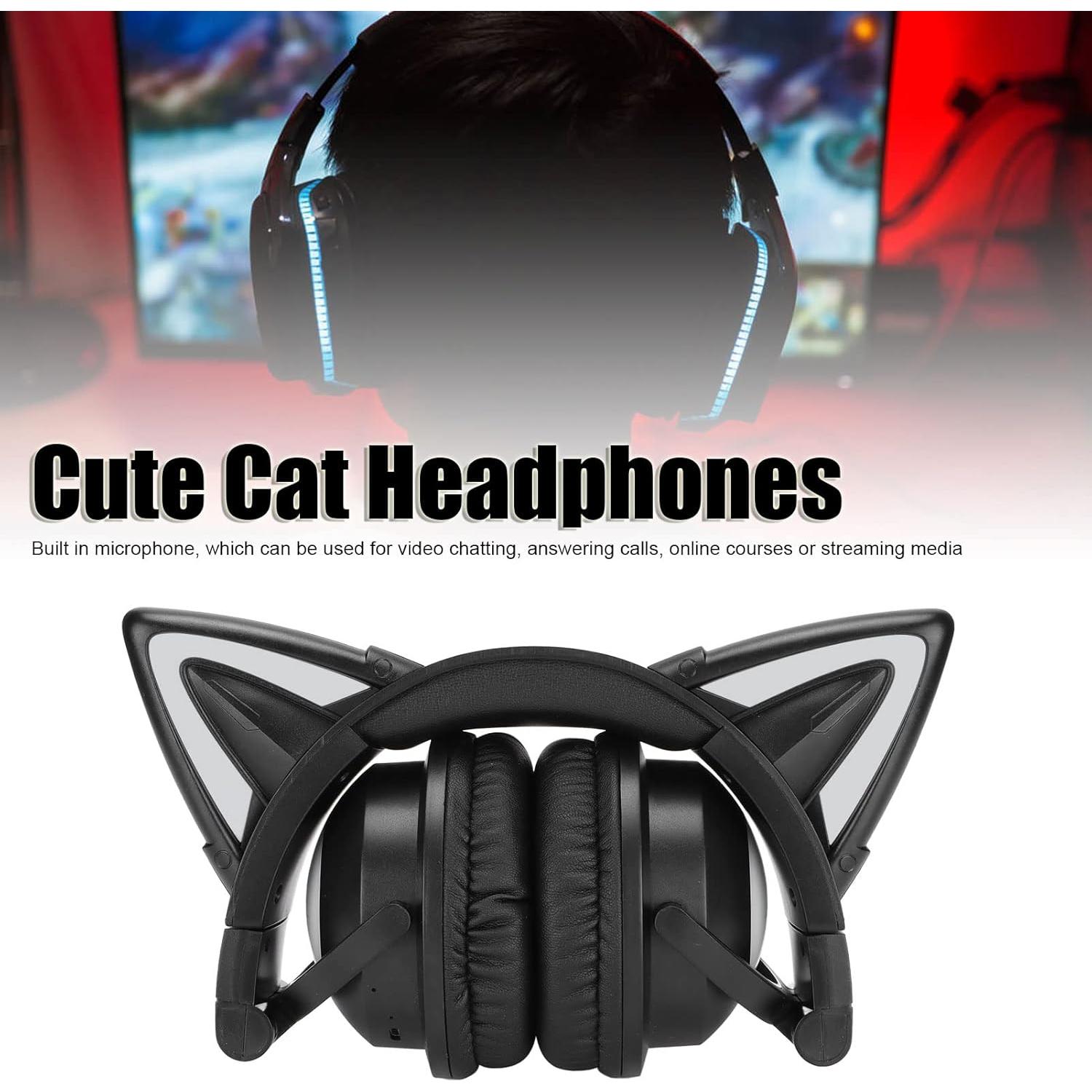 Auriculares Bluetooth Sanpyl 5.0 con orejas de gato, estéreos