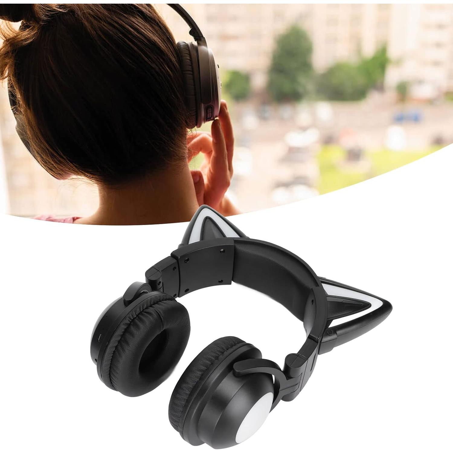 Auriculares Bluetooth Sanpyl 5.0 con orejas de gato, estéreos