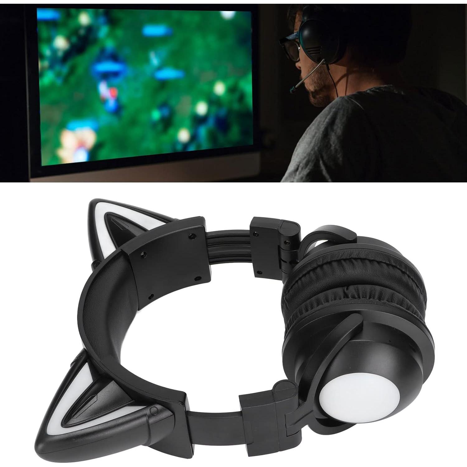 Auriculares Bluetooth Sanpyl 5.0 con orejas de gato, estéreos