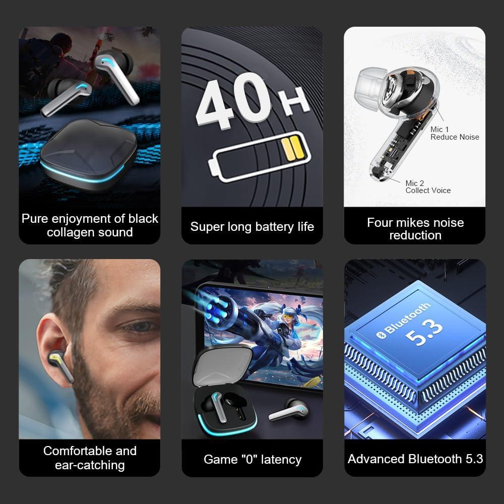 Auriculares Inalámbricos QUOPICO G05 - 40H, Bluetooth 5.3, IPX5