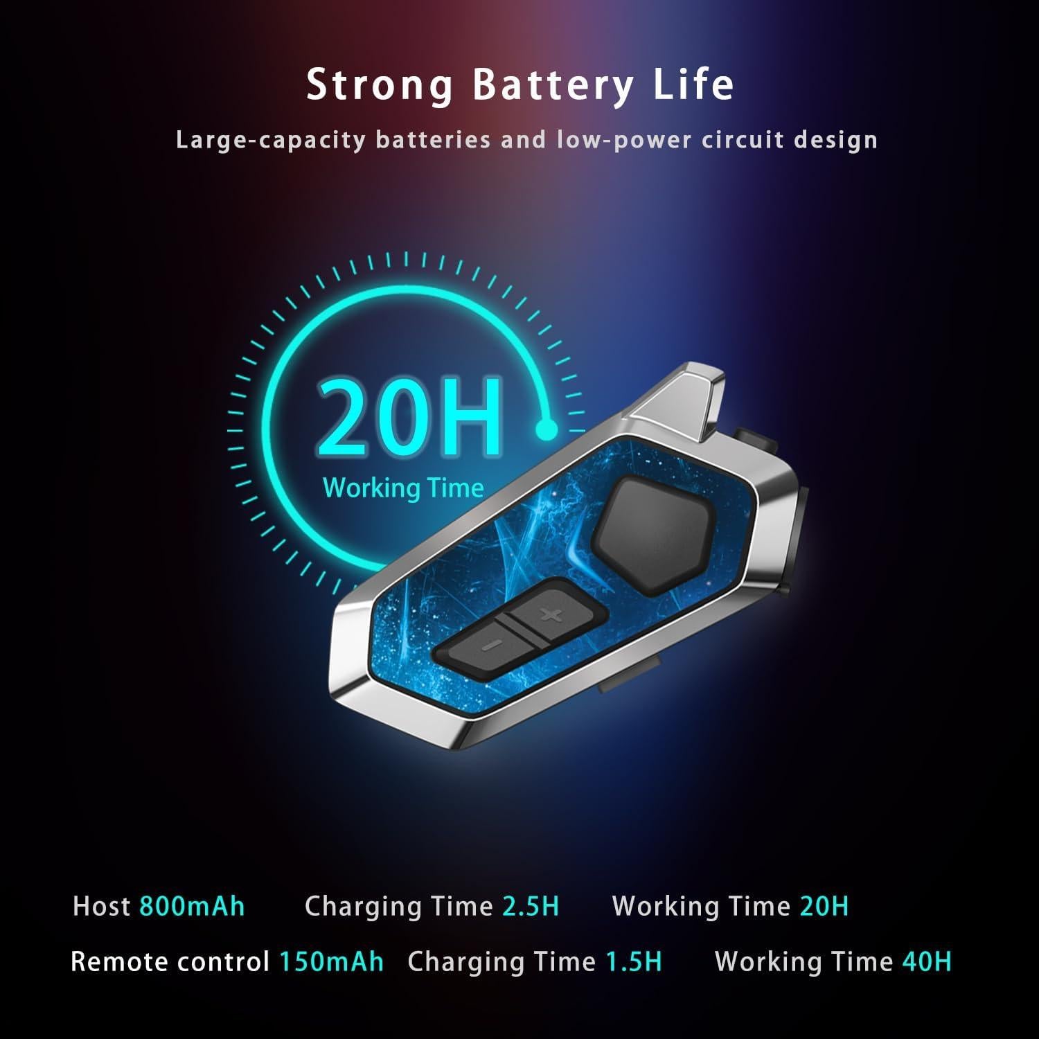 Auricular Intercomunicador Bluetooth LV9 para Casco - Impermeable IPX6