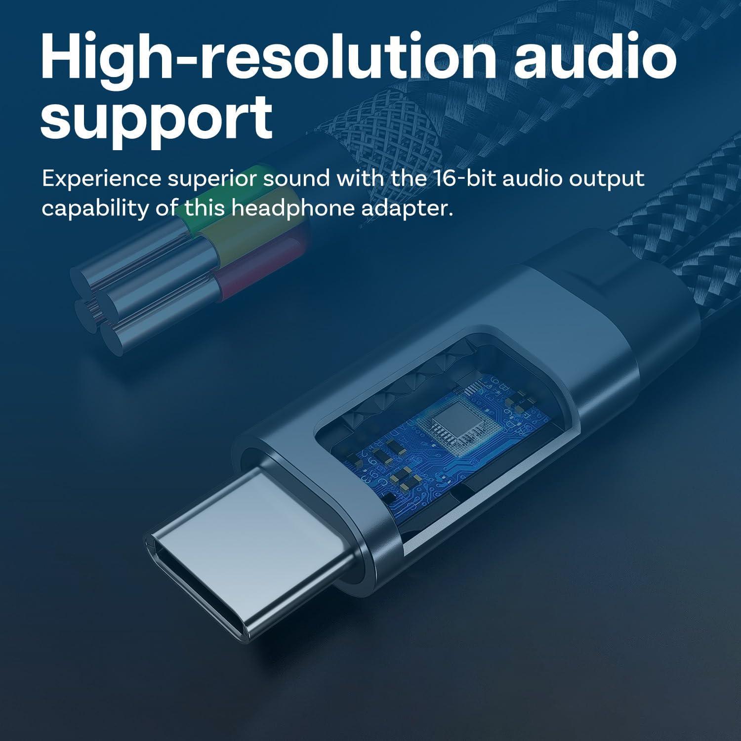 Divisor USB-C 2-en-1 MMOBIEL con Carga Rápida 60W y Audio 16-Bit