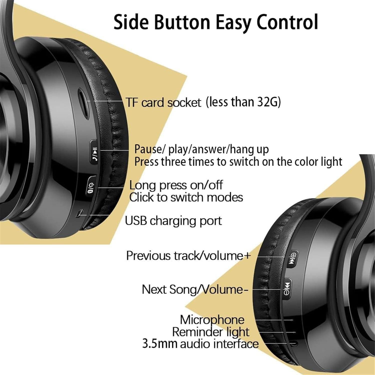 Auriculares Bluetooth MGHOAQFRS B39 con LED y reducción de ruido