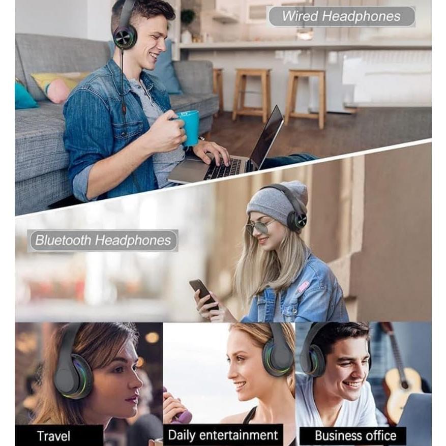 Auriculares Bluetooth MGHOAQFRS B39 con LED y reducción de ruido