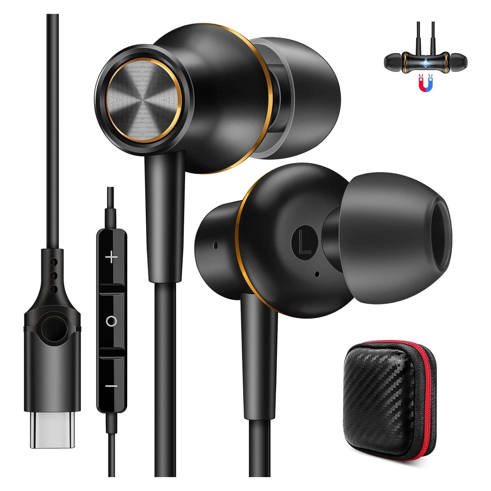 Auriculares USB C COOYA HiFi Estéreo In-Ear con Micrófono