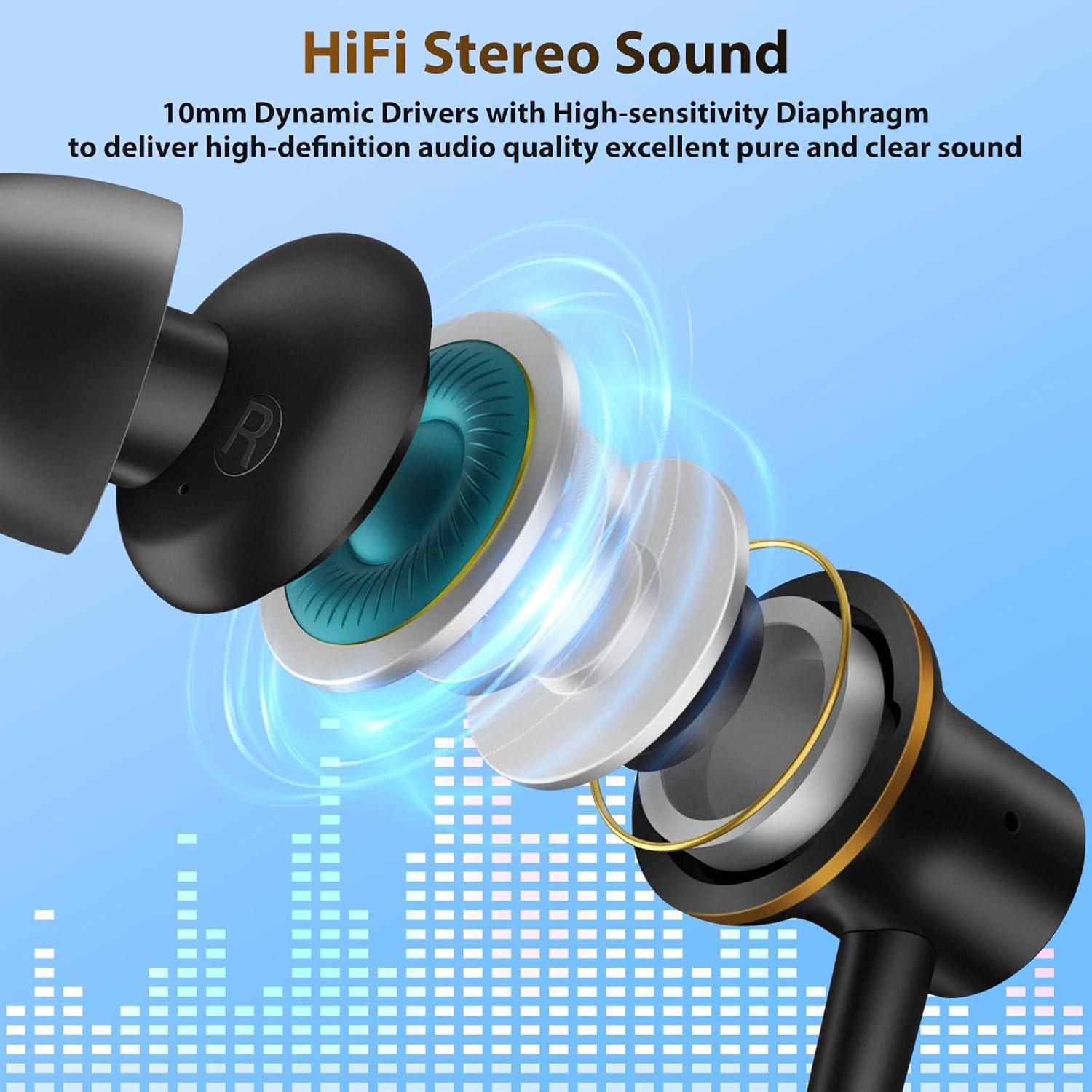 Auriculares USB C COOYA HiFi Estéreo In-Ear con Micrófono