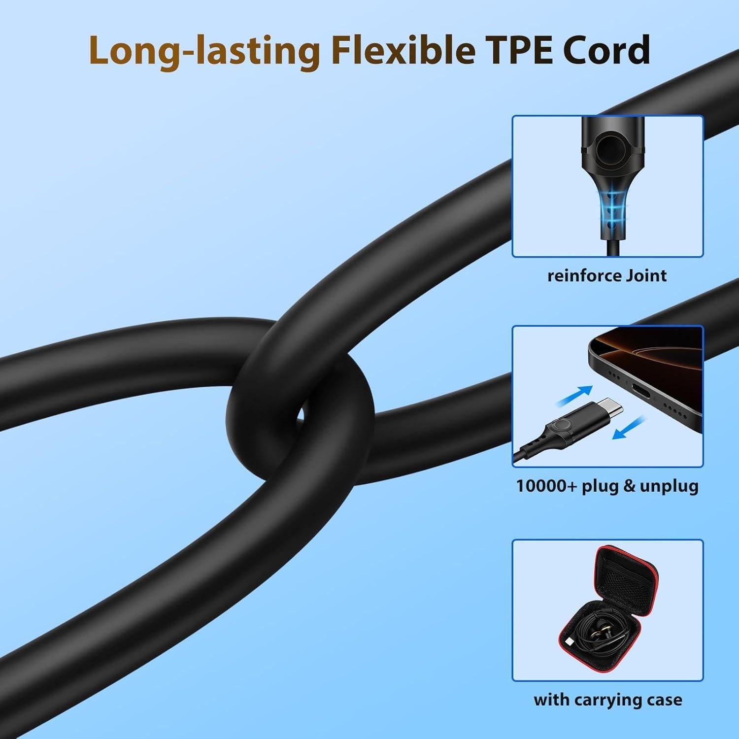 Auriculares USB C COOYA HiFi Estéreo In-Ear con Micrófono