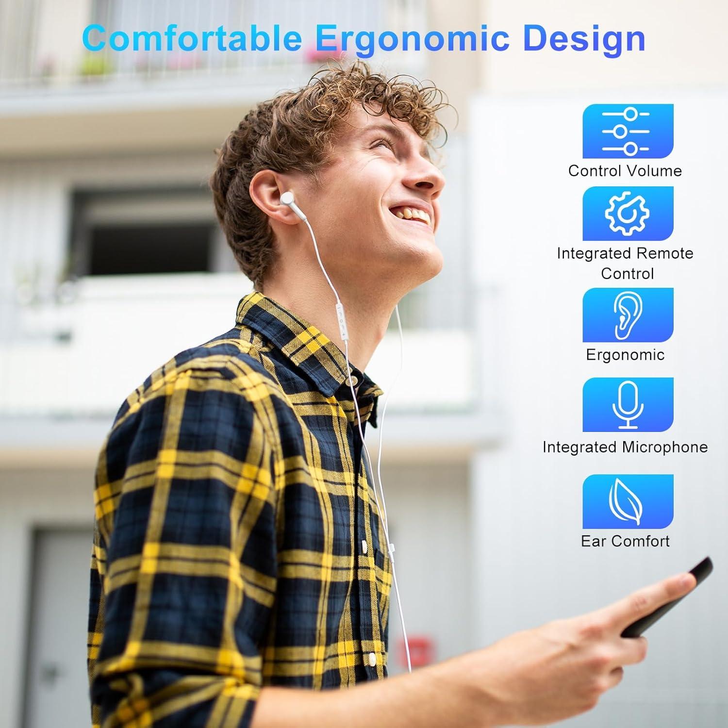 Auriculares USB C Alfu con micrófono y control de volumen