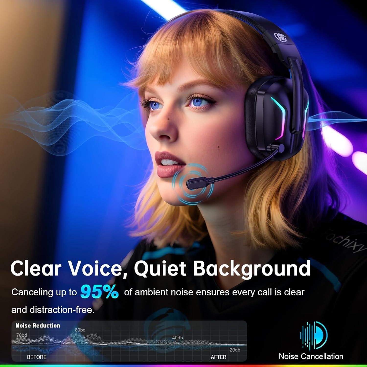 Auriculares Inalámbricos Fachixy FC-300 RGB para Juegos 50H