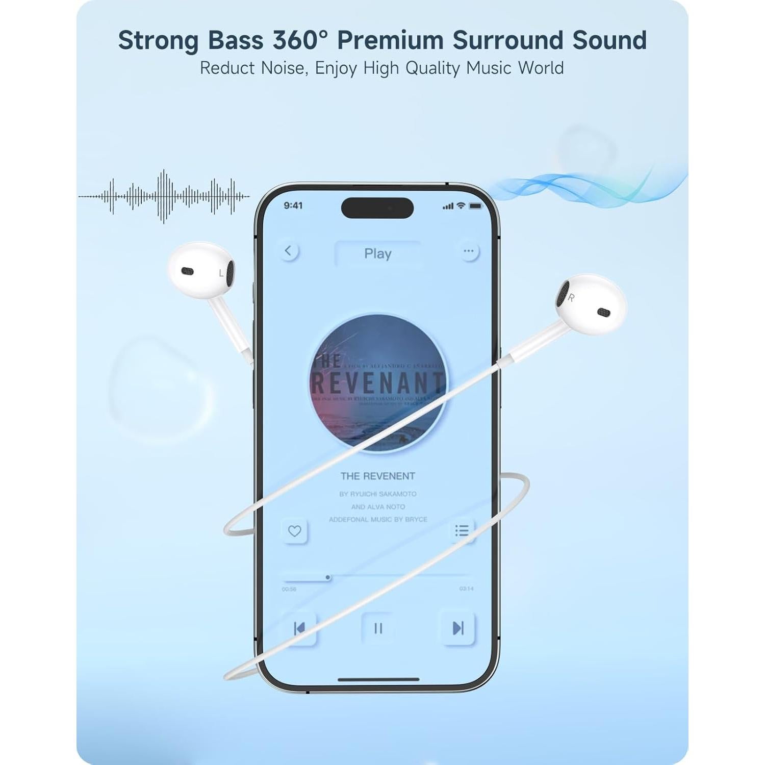 Auriculares con cable Rolson A2 - 2 unidades, sonido HiFi