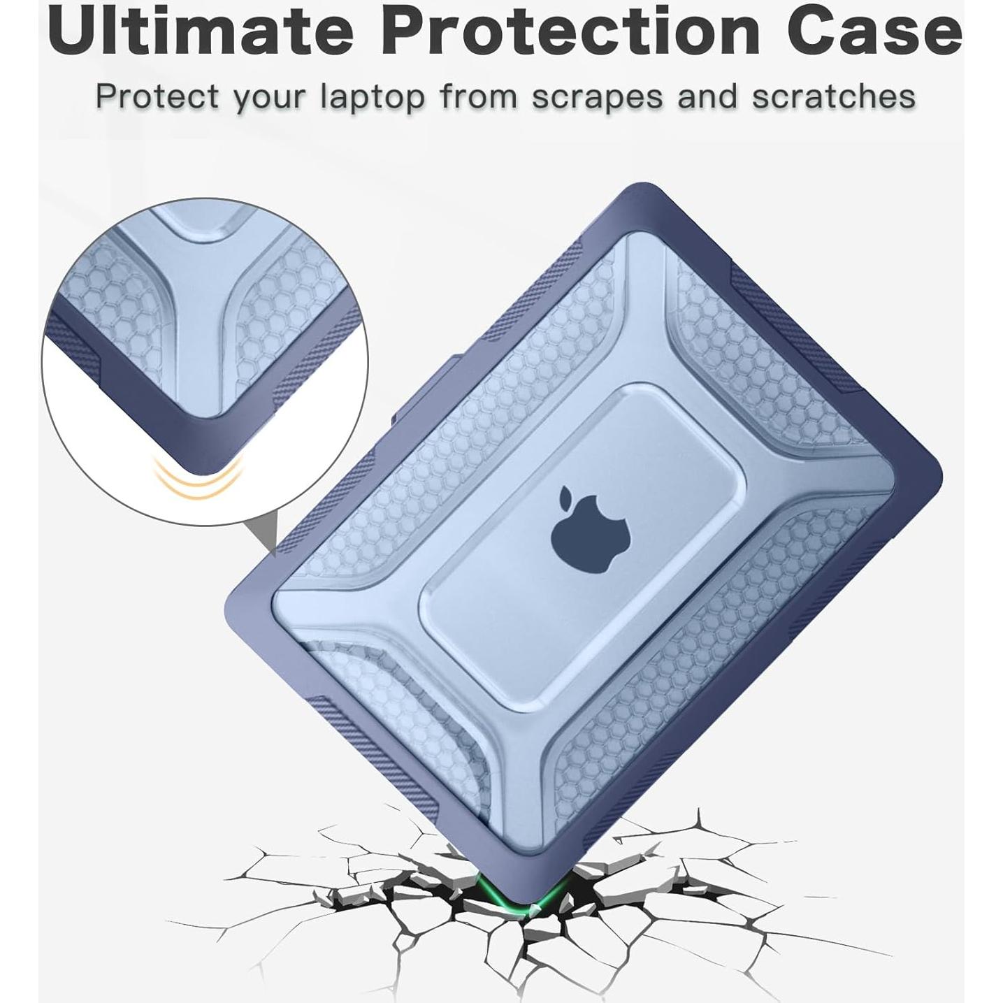 Funda Dura Mosiso para MacBook Air 13.6" M4 M3 M2 Azul