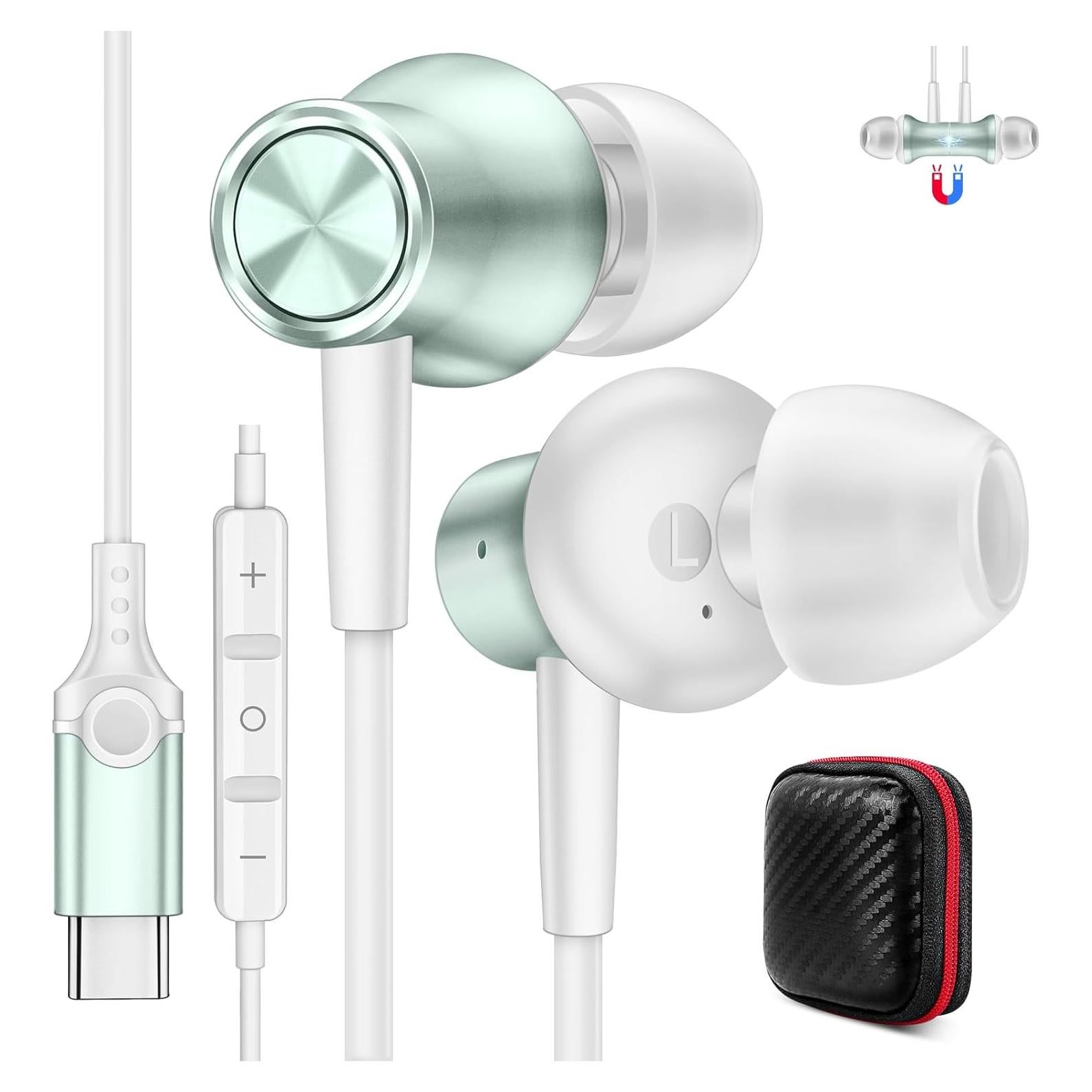 Auriculares USB C COOYA HiFi Estéreo In-Ear con Micrófono