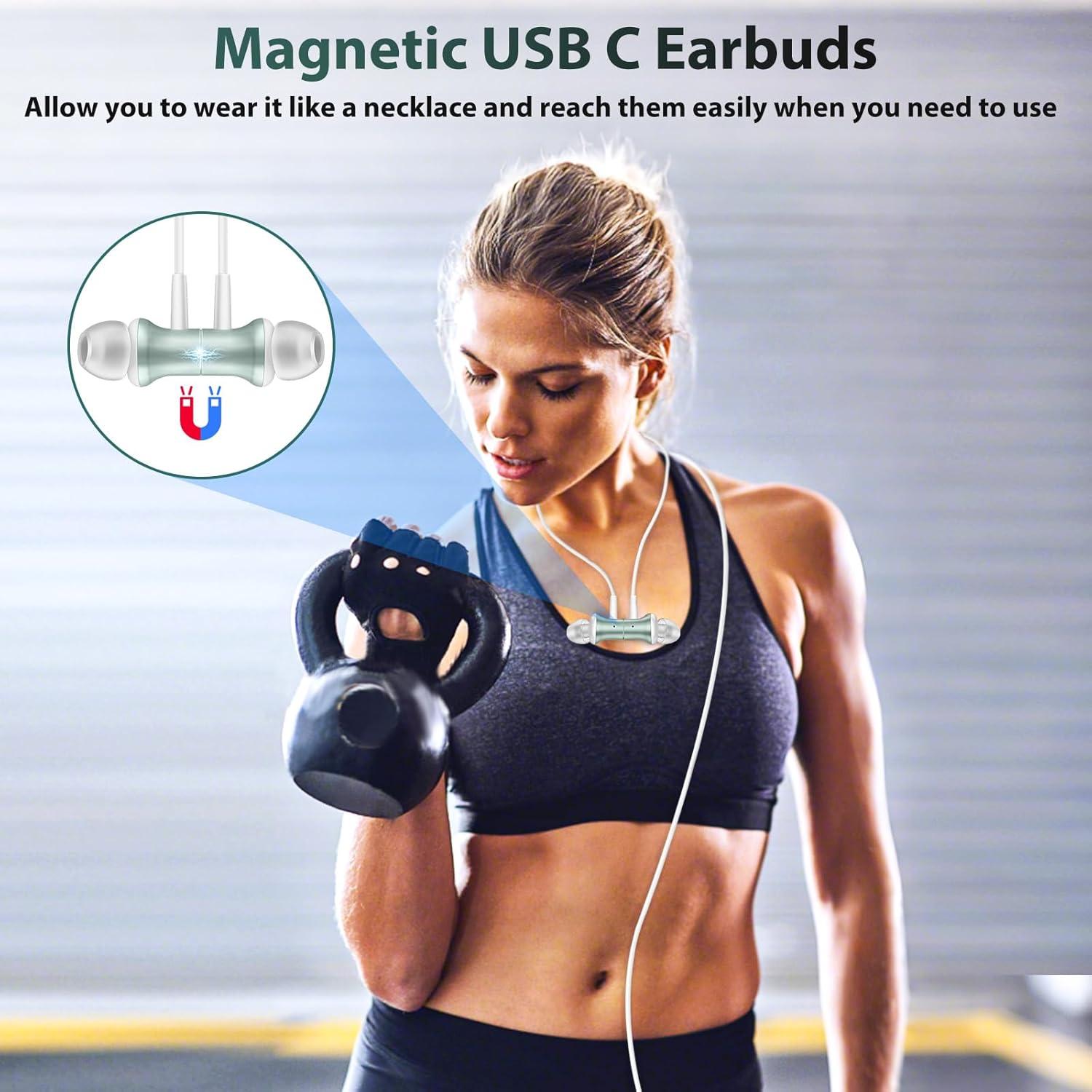 Auriculares USB C COOYA HiFi Estéreo In-Ear con Micrófono