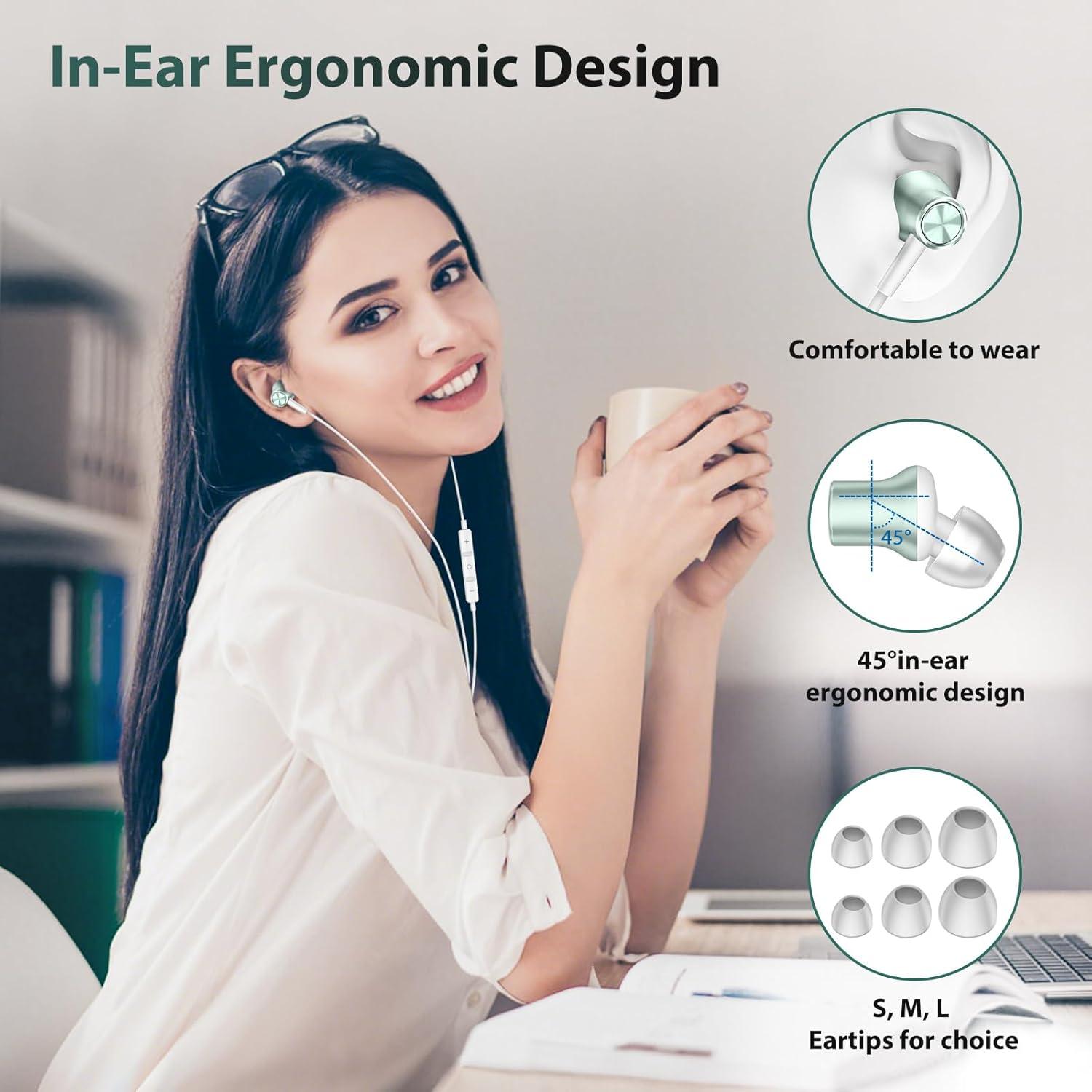 Auriculares USB C COOYA HiFi Estéreo In-Ear con Micrófono