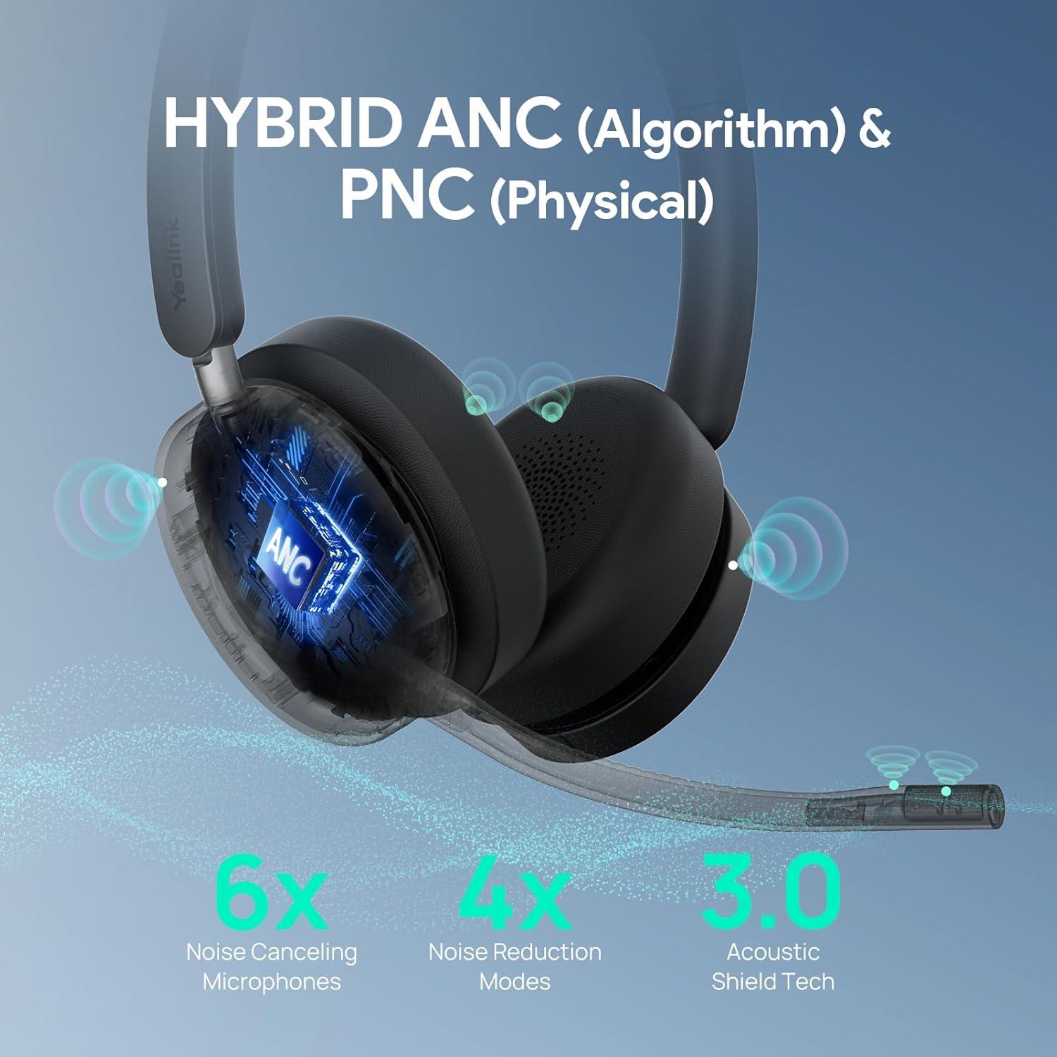 Auriculares Inalámbricos Yealink WH68 UC con ANC y Bluetooth