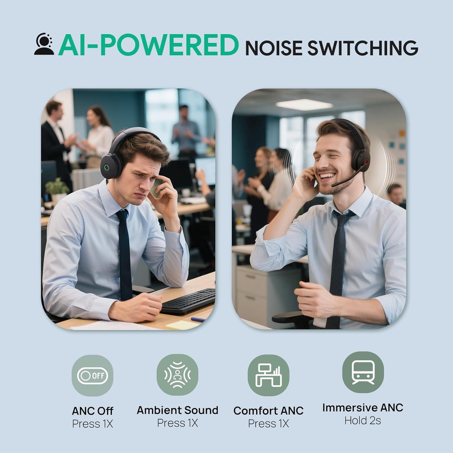 Auriculares Inalámbricos Yealink WH68 UC con ANC y Bluetooth