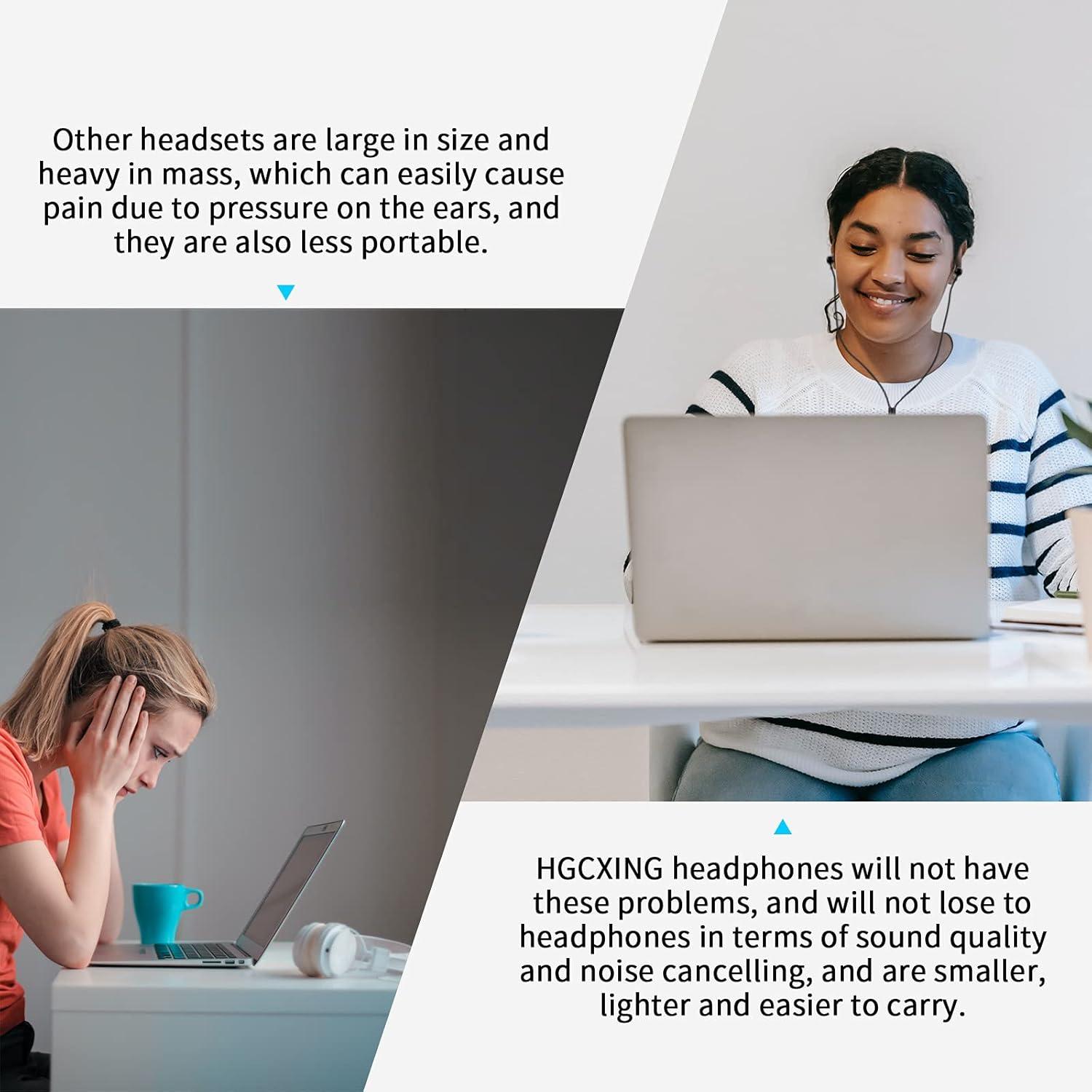 Auriculares USB HGCXING con micrófono y cancelación de ruido