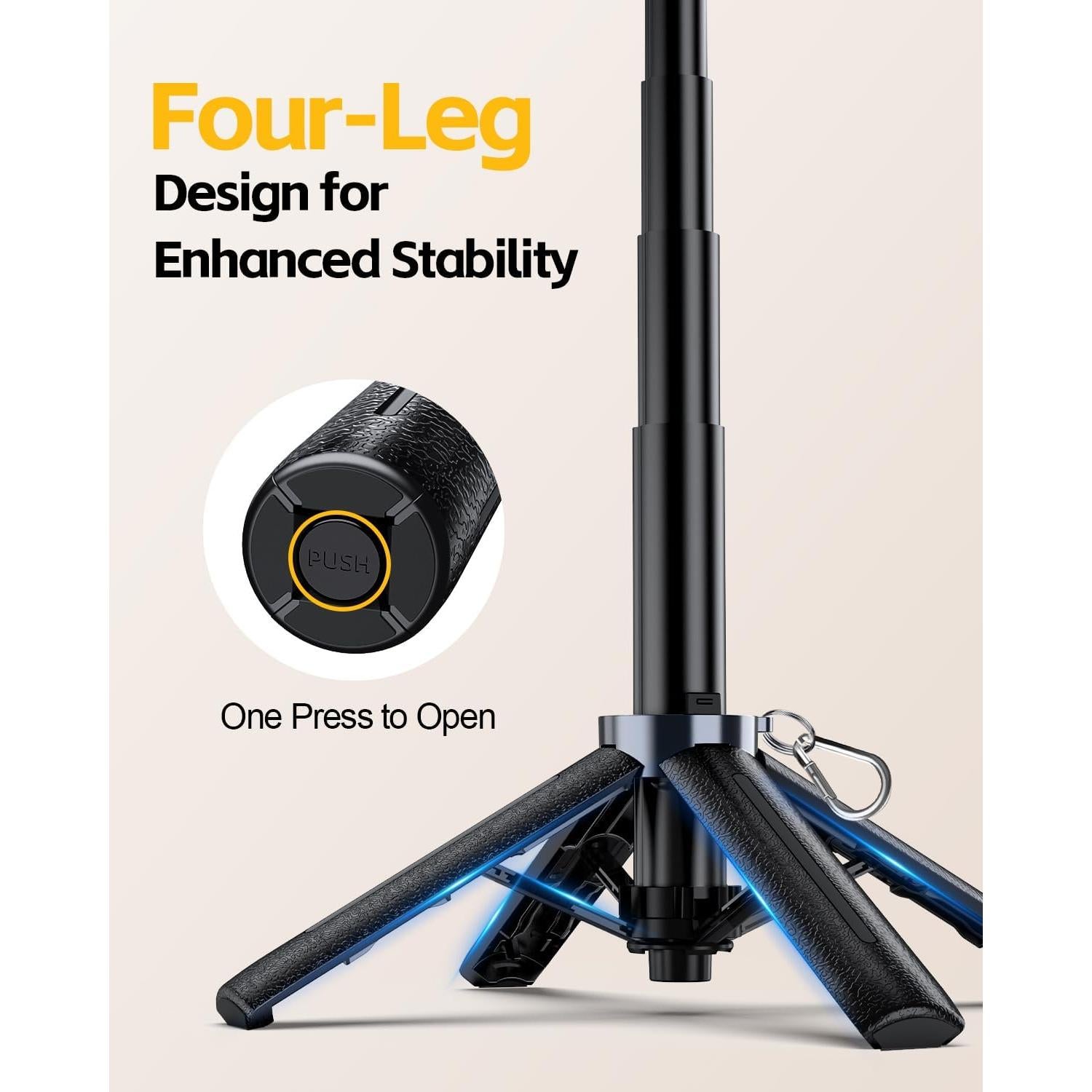 Trípode Selfie UBeesize UB-M50BLK Plegable 360° Control Remoto