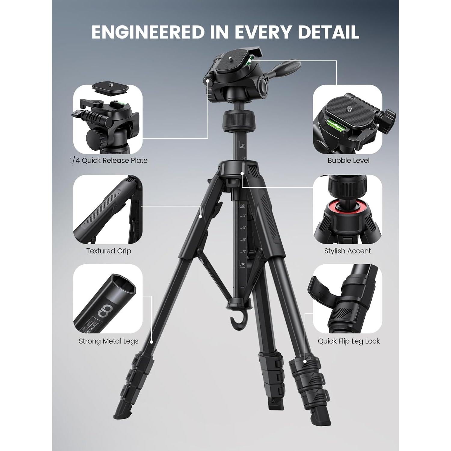 Trípode Lamicall STFC01 para Cámara y Teléfono 7.98 kg 170 cm