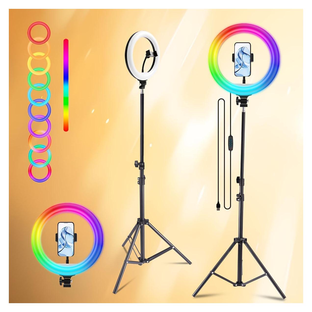 Anillo de Luz RGB 25 cm ZOMEI con Trípode y Soporte para Teléfono