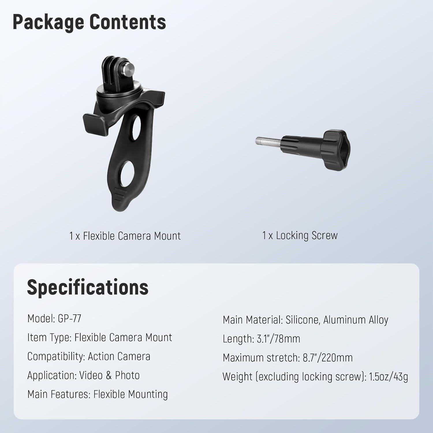 Soporte Flexible NEEWER GP-77 para Cámaras de Acción