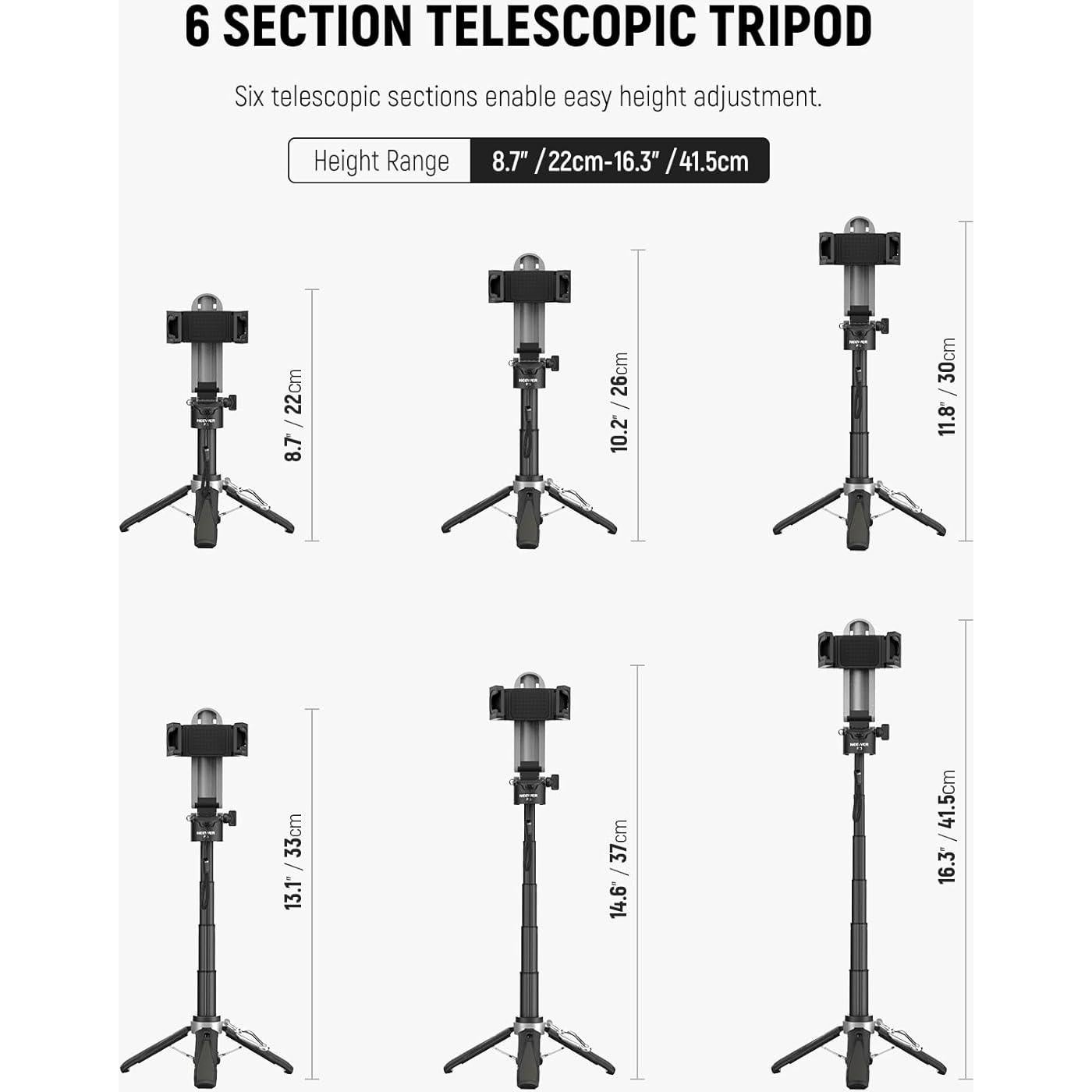 Palo de Selfie NEEWER 3 en 1 con Trípode y Control Remoto Bluetooth