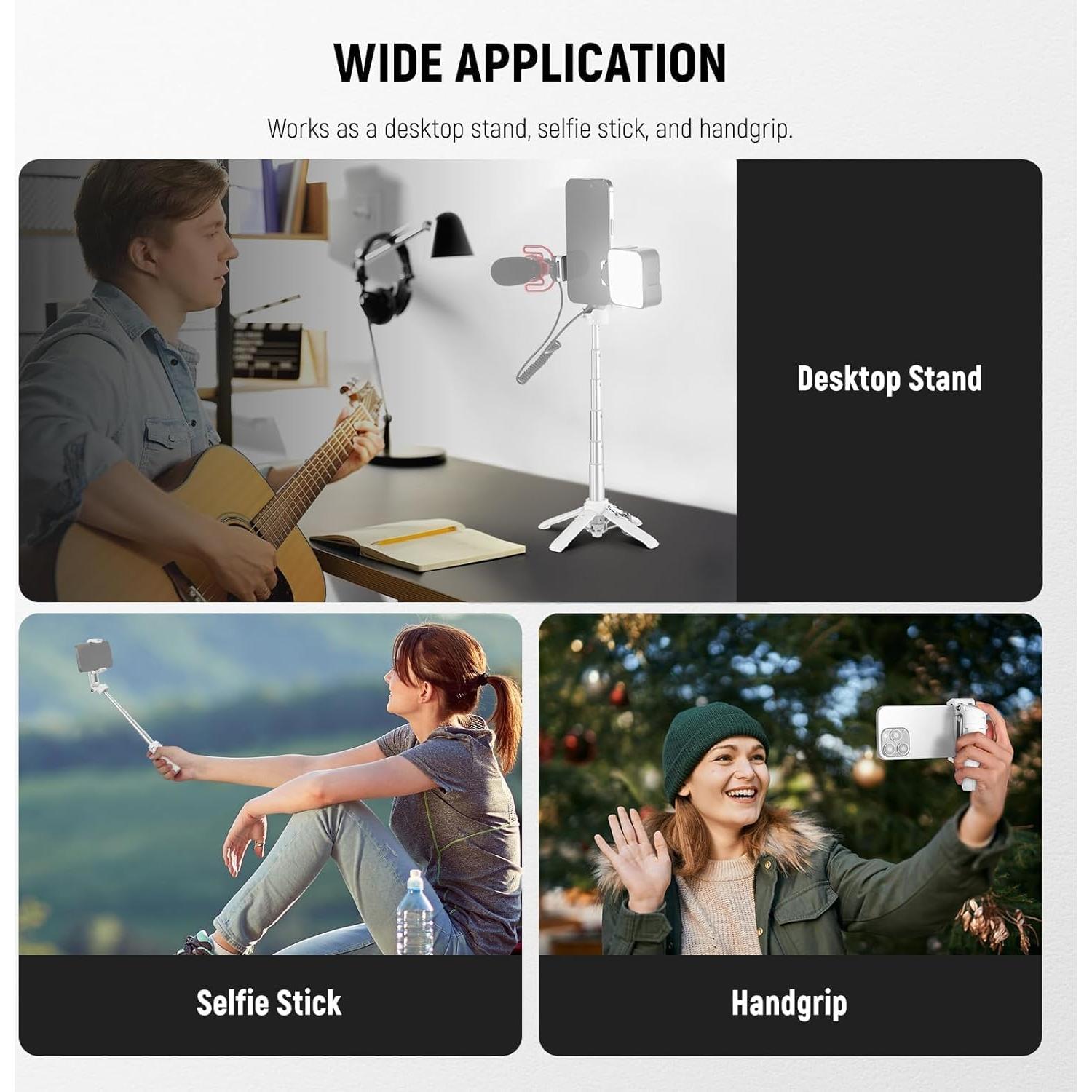 Palo de Selfie NEEWER con Trípode Plegable y Control Remoto Bluetooth