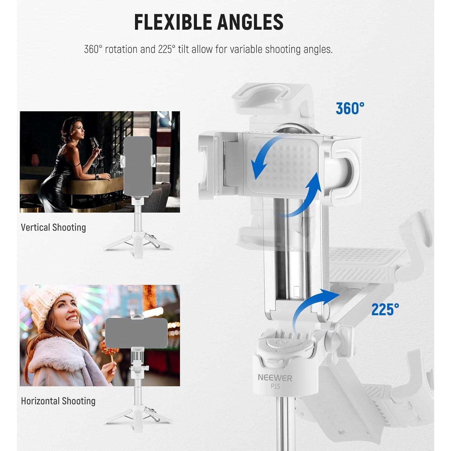 Palo de Selfie NEEWER con Trípode Plegable y Control Remoto Bluetooth