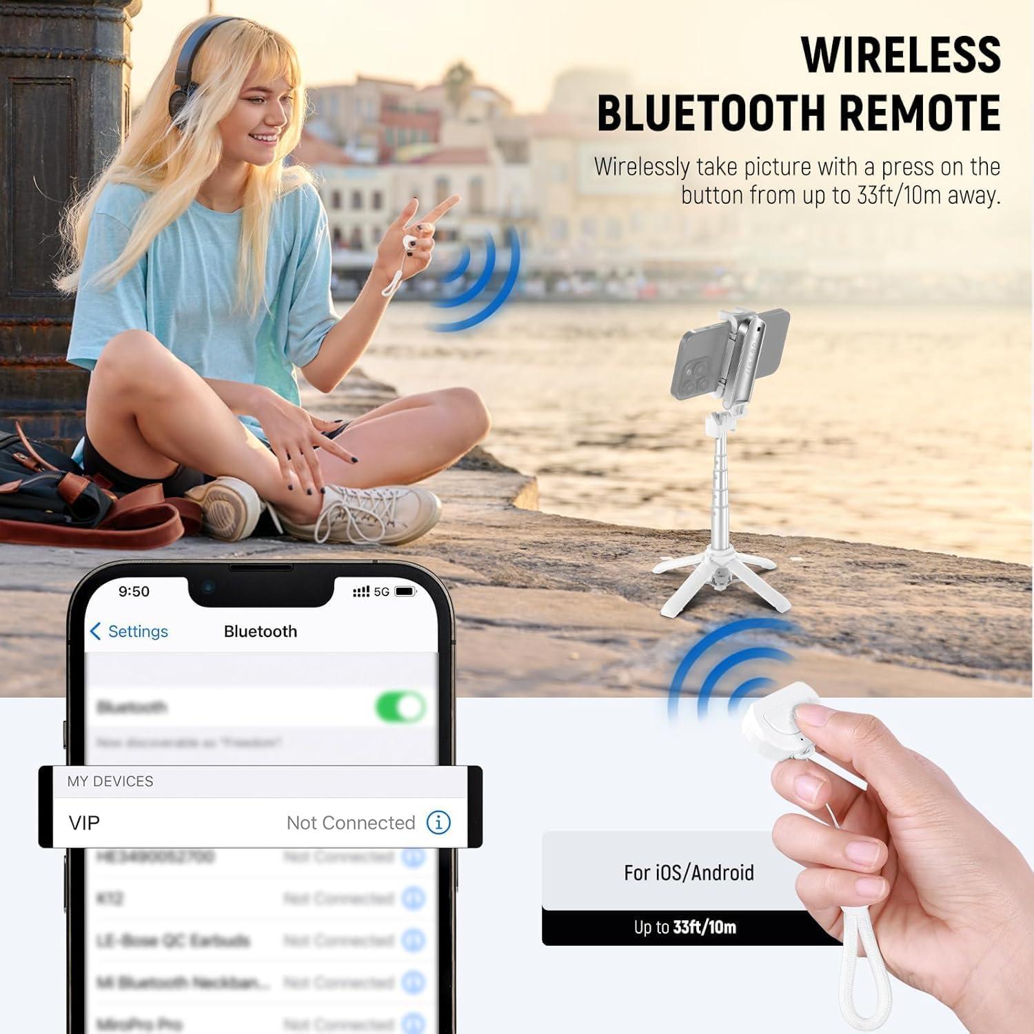 Palo de Selfie NEEWER con Trípode Plegable y Control Remoto Bluetooth