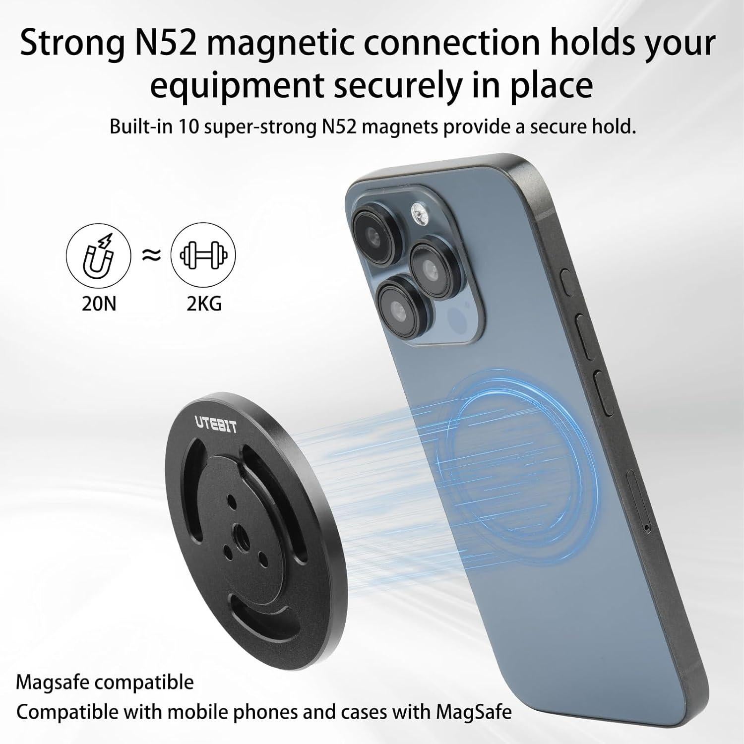 Adaptador de Montaje Magnético UTEBIT para iPhone 15/14/13/12
