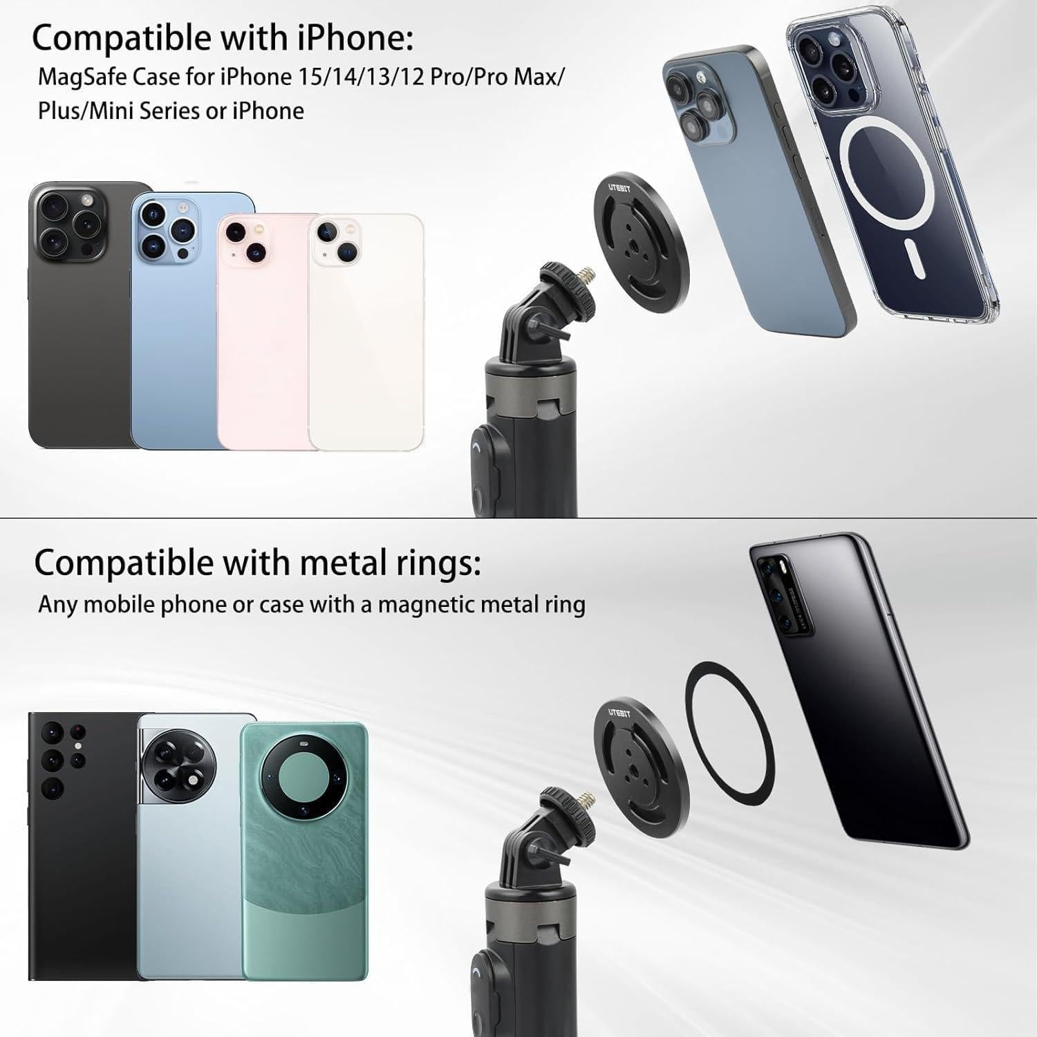 Adaptador de Montaje Magnético UTEBIT para iPhone 15/14/13/12